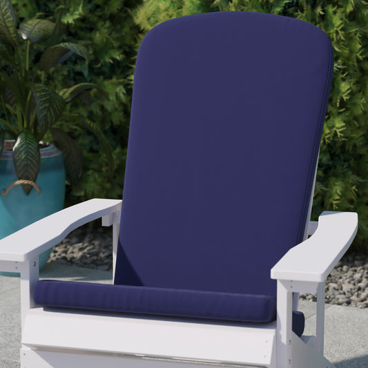 Charlestown Set of 2 All Weather Indoor/Outdoor High Back Adirondack Chair Cushions, Patio Furniture Replacement Cushions - Blue Blue