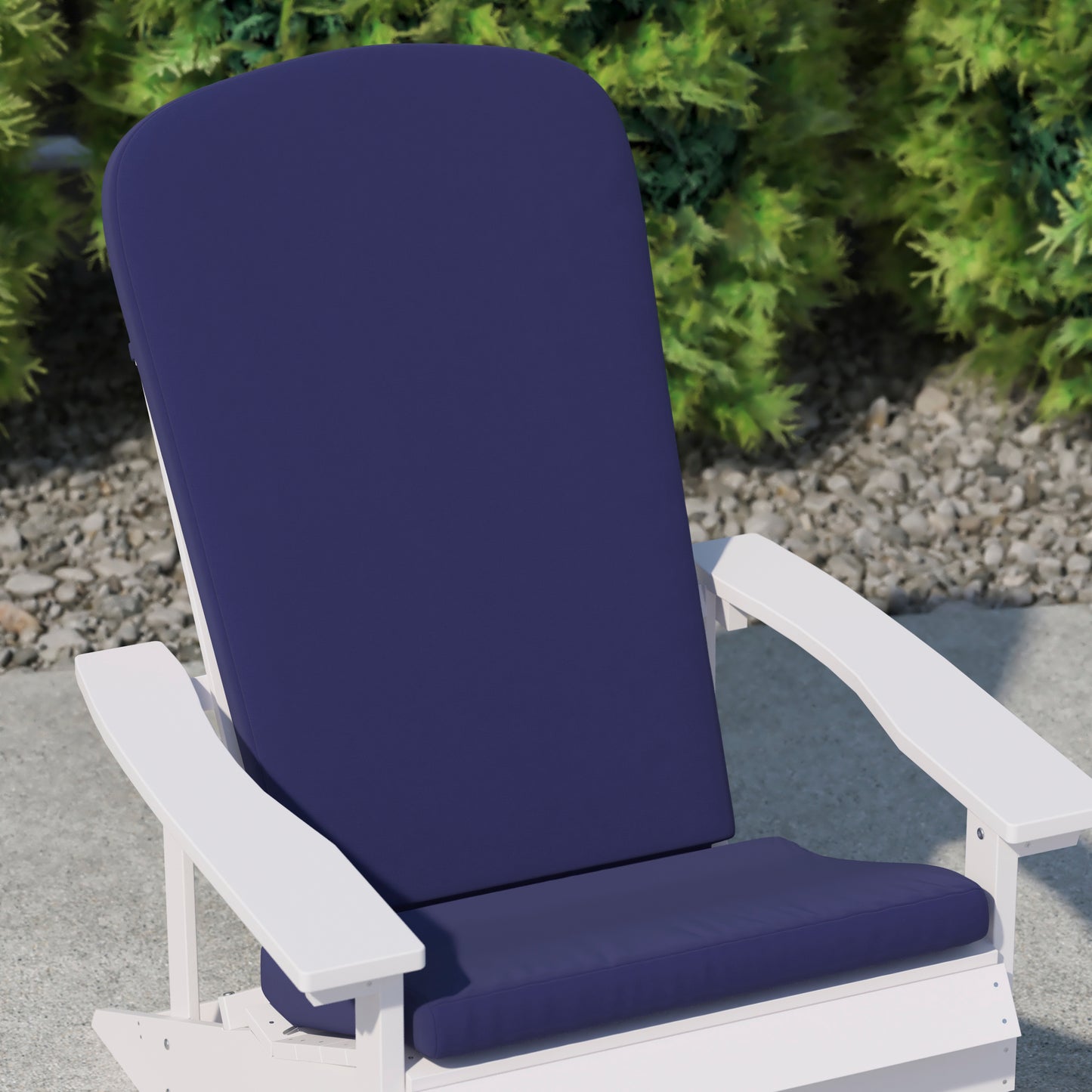 Charlestown Set of 2 All Weather Indoor/Outdoor High Back Adirondack Chair Cushions, Patio Furniture Replacement Cushions - Blue Blue