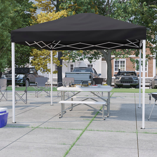 Harris 10'x10' Black Outdoor Pop Up Event Slanted Leg Canopy Tent with Carry Bag Black