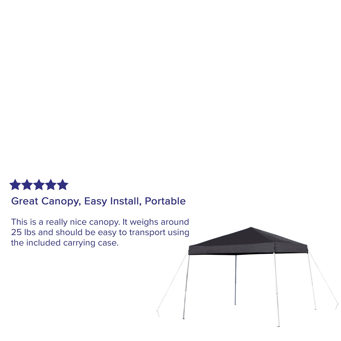 Harris 10'x10' Black Outdoor Pop Up Event Slanted Leg Canopy Tent with Carry Bag Black