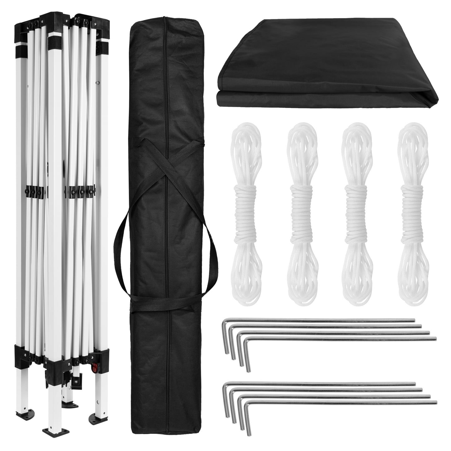Harris 10'x10' Black Outdoor Pop Up Event Slanted Leg Canopy Tent with Carry Bag Black