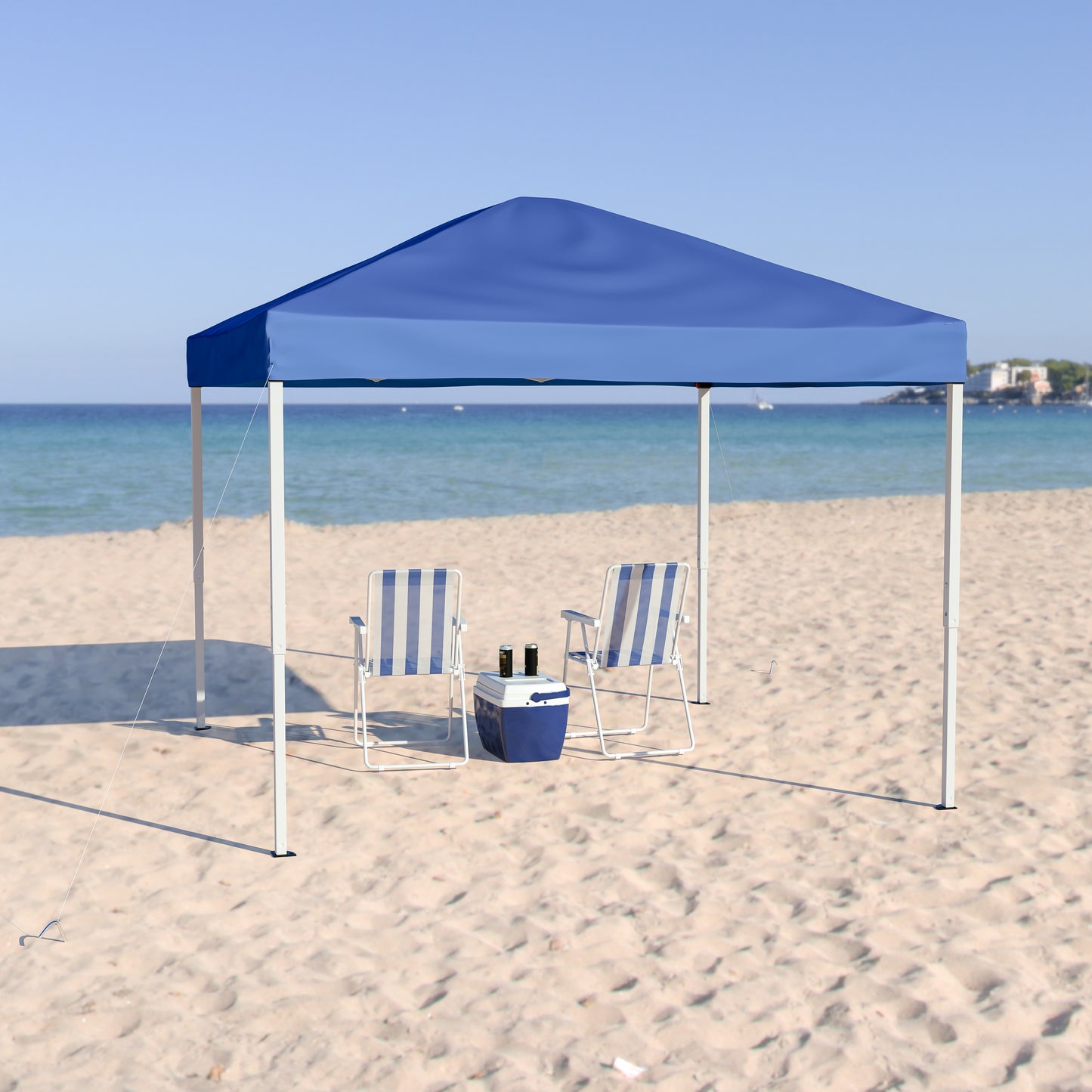 Harris 10'x10' Blue Outdoor Pop Up Event Slanted Leg Canopy Tent with Carry Bag Blue