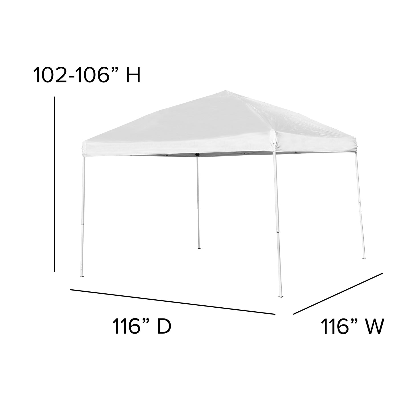 Harris 10'x10' White Outdoor Pop Up Event Slanted Leg Canopy Tent with Carry Bag White JJ-GZ1010-WH-GG