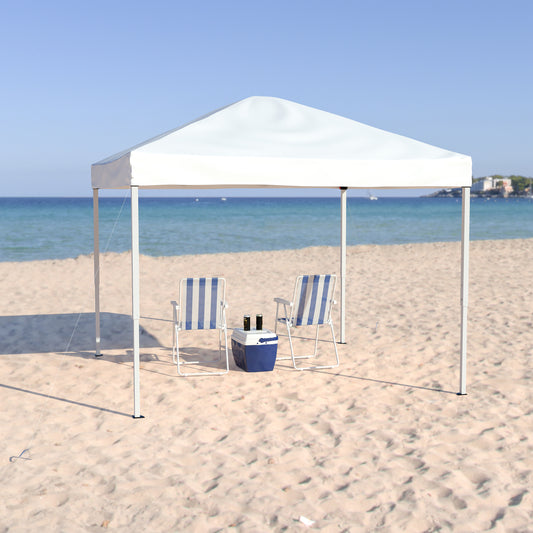 Harris 10'x10' White Outdoor Pop Up Event Slanted Leg Canopy Tent with Carry Bag White