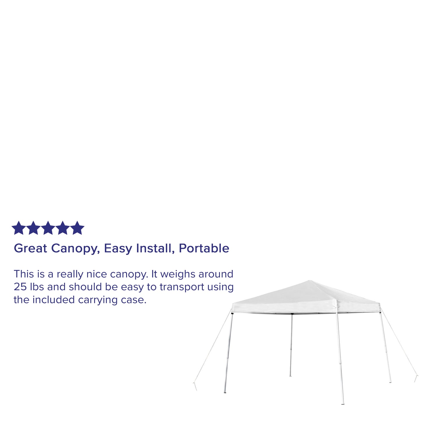 Harris 10'x10' White Outdoor Pop Up Event Slanted Leg Canopy Tent with Carry Bag White JJ-GZ1010-WH-GG
