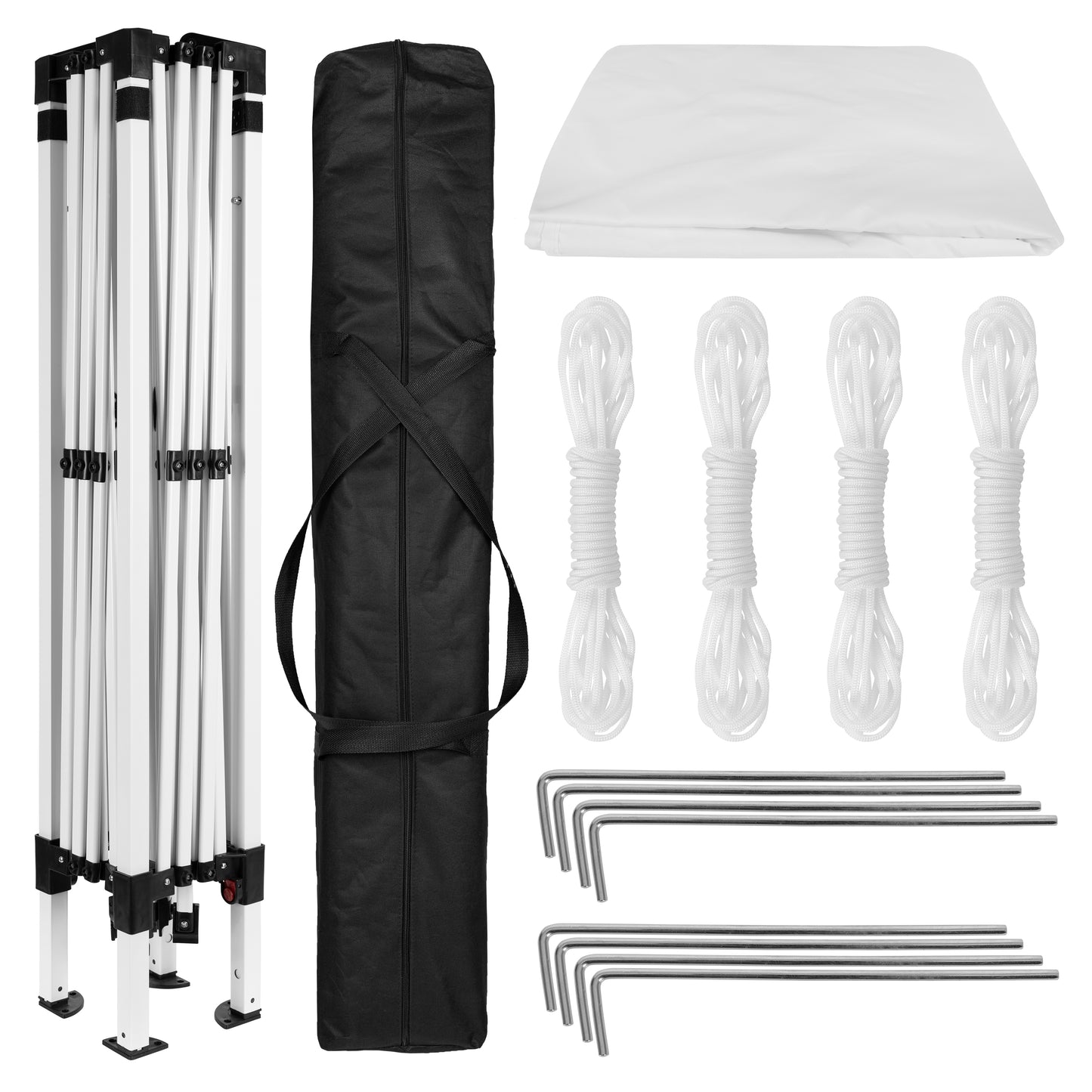 Harris 10'x10' White Outdoor Pop Up Event Slanted Leg Canopy Tent with Carry Bag White JJ-GZ1010-WH-GG