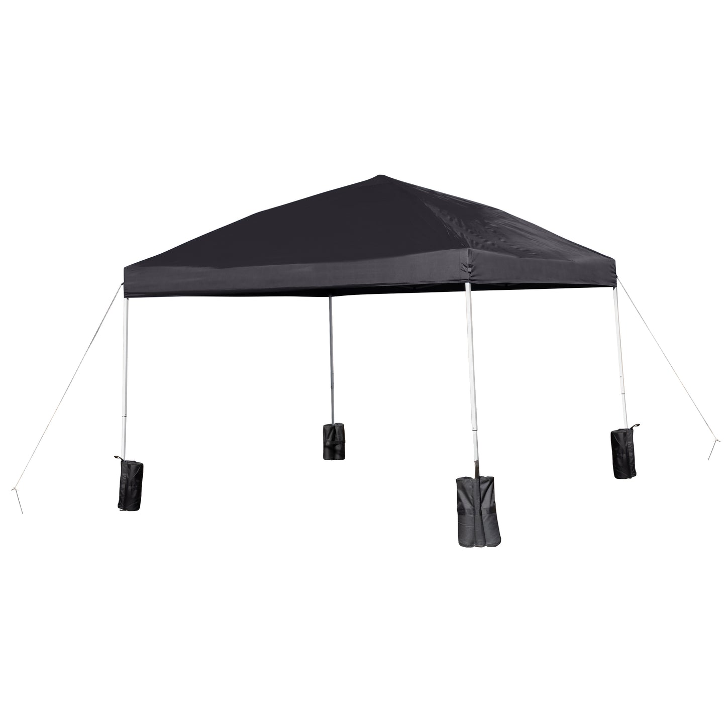 Harris 10'x10' Black Pop Up Event Straight Leg Canopy Tent with Sandbags and Wheeled Case Black
