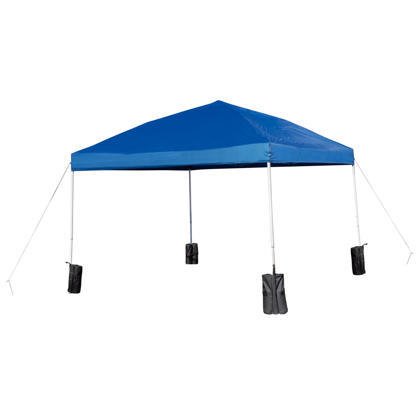 Harris 10'x10' Blue Pop Up Event Straight Leg Canopy Tent with Sandbags and Wheeled Case Blue JJ-GZ1010PKG-BL-GG