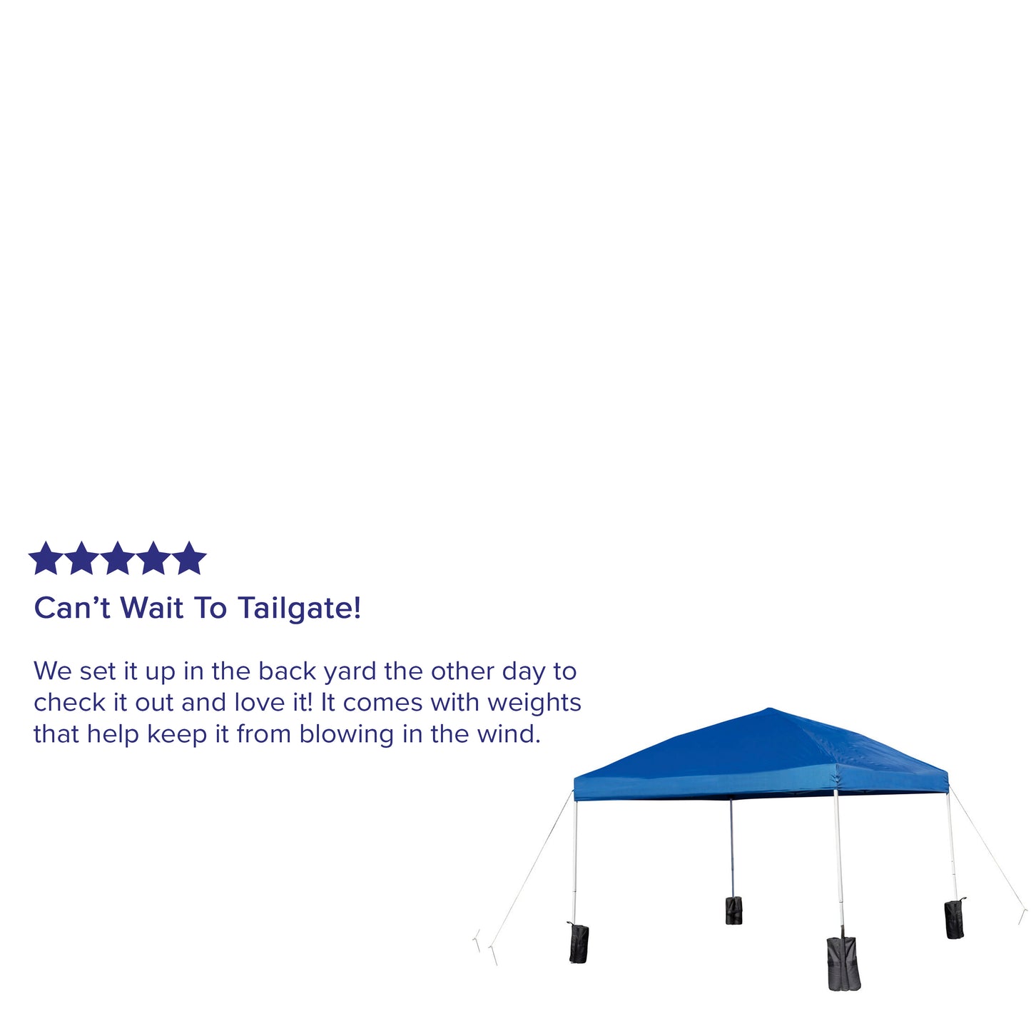 Harris 10'x10' Blue Pop Up Event Straight Leg Canopy Tent with Sandbags and Wheeled Case Blue JJ-GZ1010PKG-BL-GG