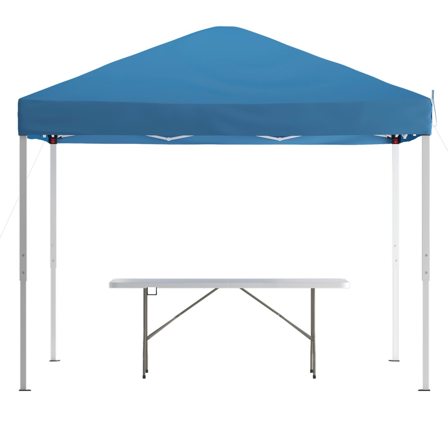 Otis 10'x10' Blue Pop Up Event Canopy Tent with Carry Bag and 6-Foot Bi-Fold Folding Table with Carrying Handle - Tailgate Tent Set Blue
