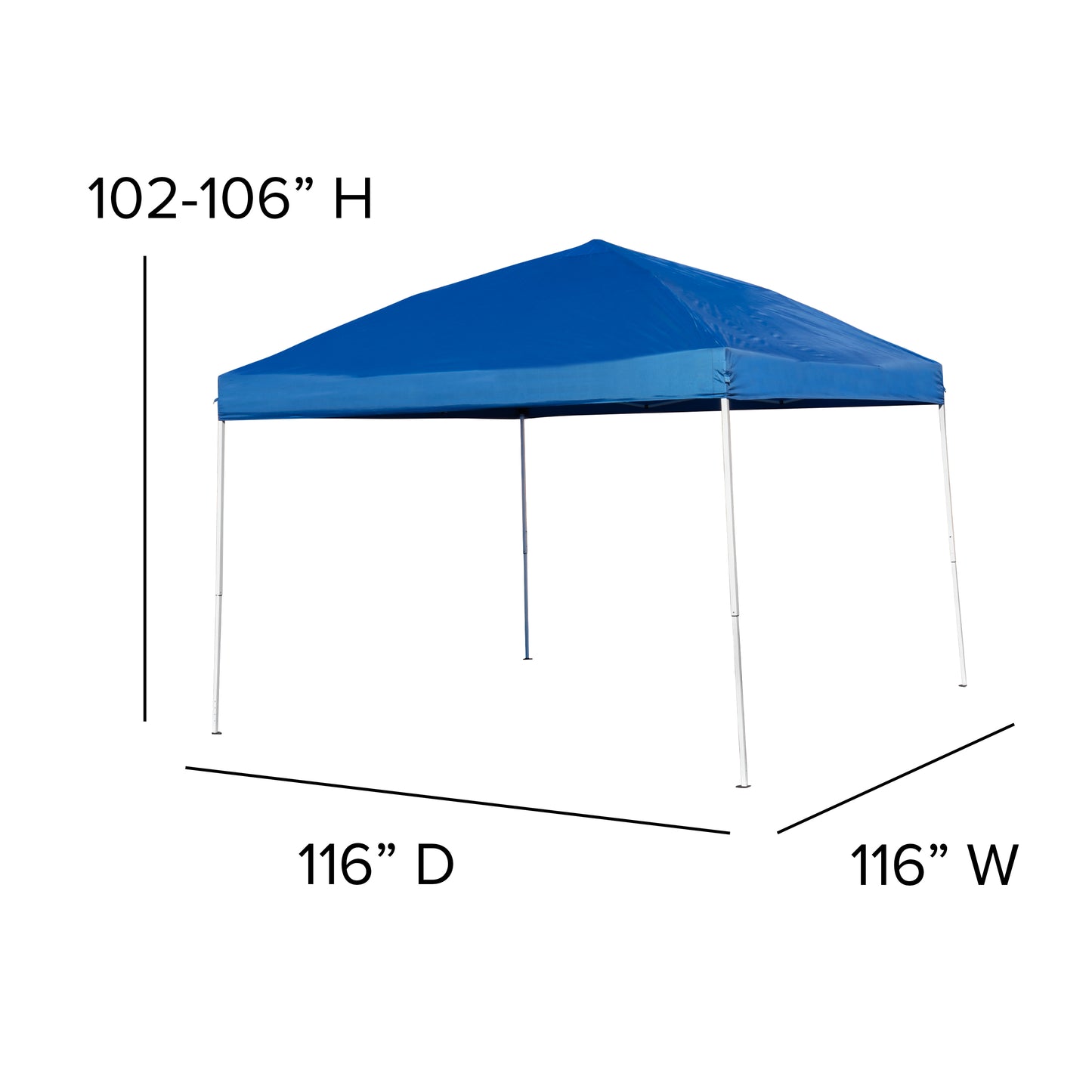 Otis 10'x10' Blue Pop Up Event Canopy Tent with Carry Bag and 6-Foot Bi-Fold Folding Table with Carrying Handle - Tailgate Tent Set Blue
