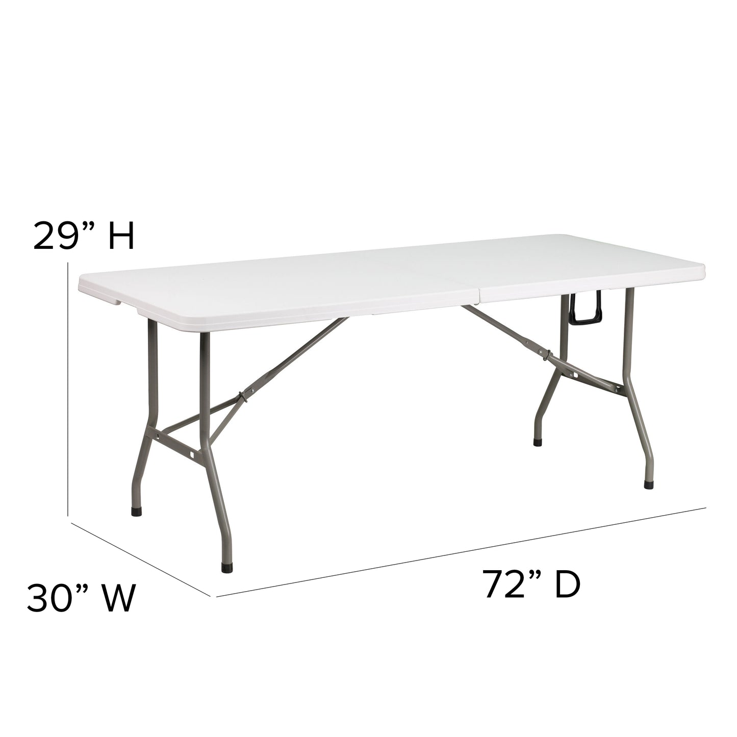 Otis 10'x10' White Pop Up Canopy Tent with Wheeled Case and 6-Foot Bi-Fold Folding Table with Carrying Handle - Tailgate Tent Set White