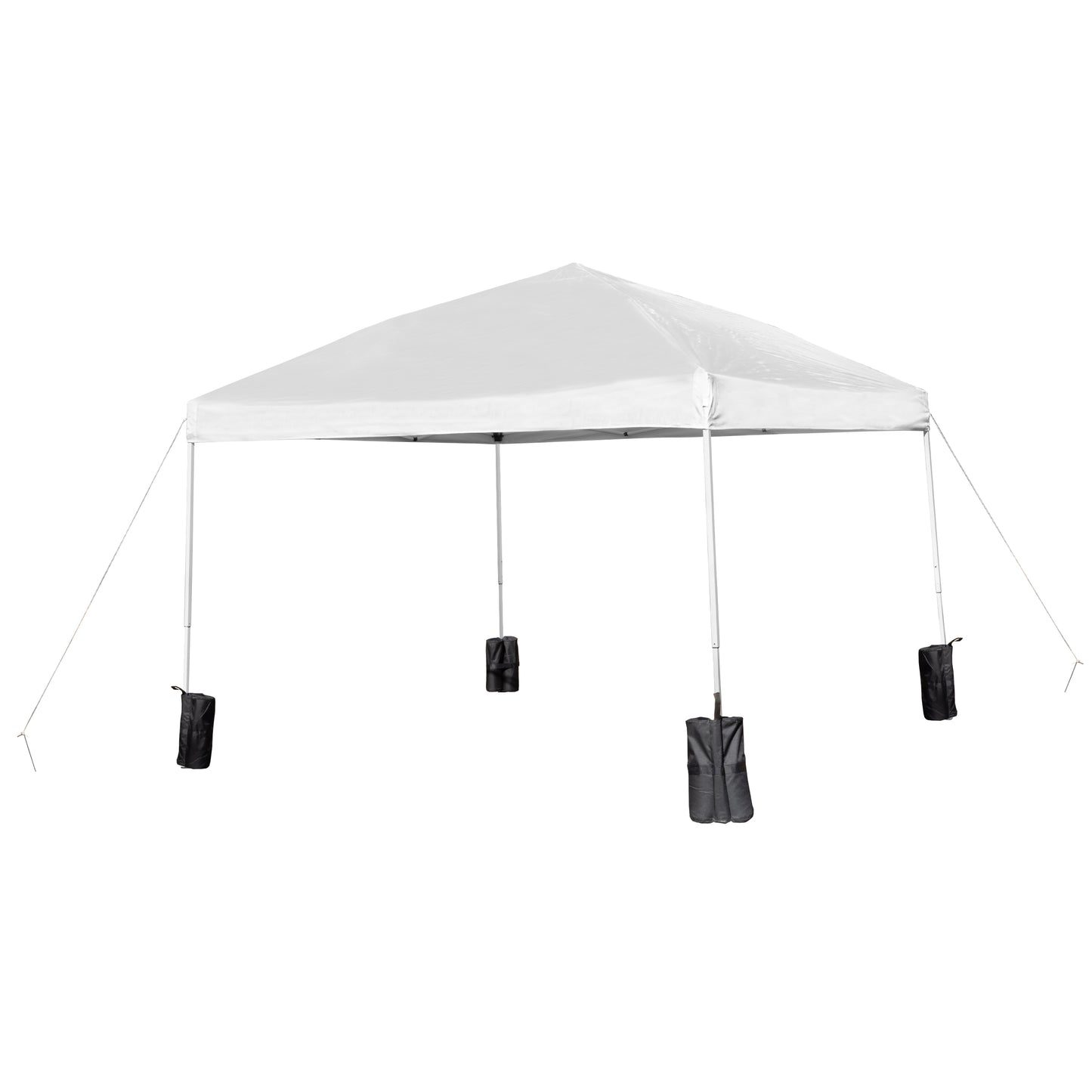Otis 10'x10' White Pop Up Canopy Tent with Wheeled Case and 6-Foot Bi-Fold Folding Table with Carrying Handle - Tailgate Tent Set White