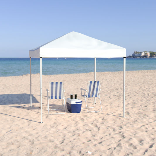 Harris 8'x8' White Outdoor Pop Up Event Slanted Leg Canopy Tent with Carry Bag White
