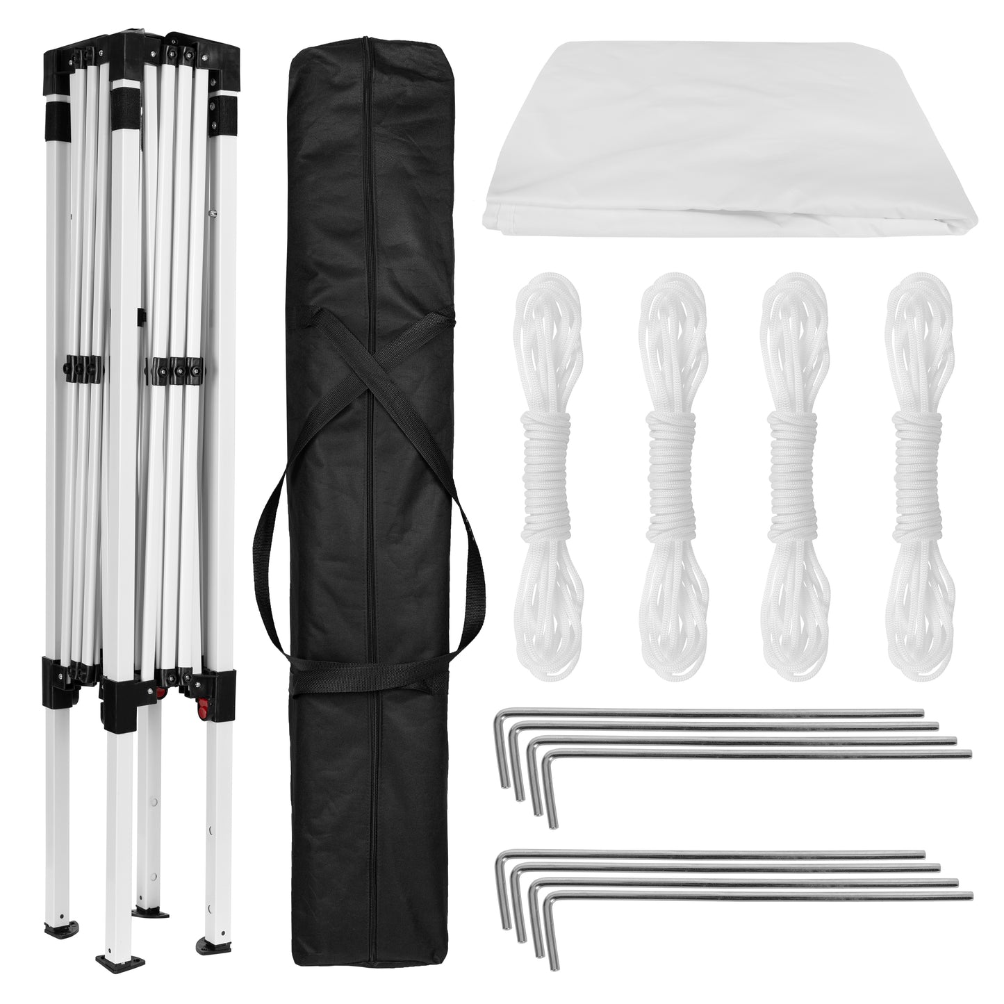 Harris 8'x8' White Outdoor Pop Up Event Slanted Leg Canopy Tent with Carry Bag White