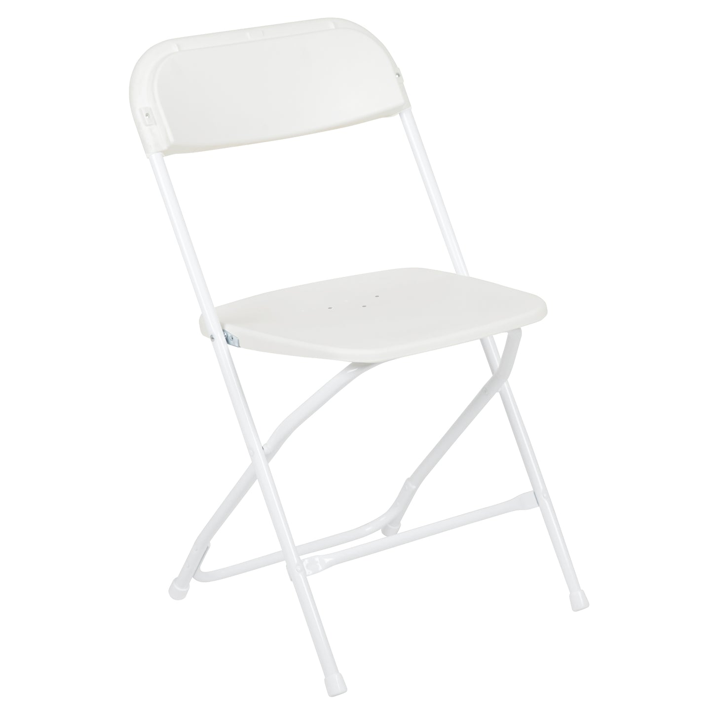 Otis Portable Tailgate/Event Tent Set - 8'x8' Blue Pop Up Canopy Tent, 6-Foot Bi-Fold Table, Set of 4 White Folding Chairs Blue