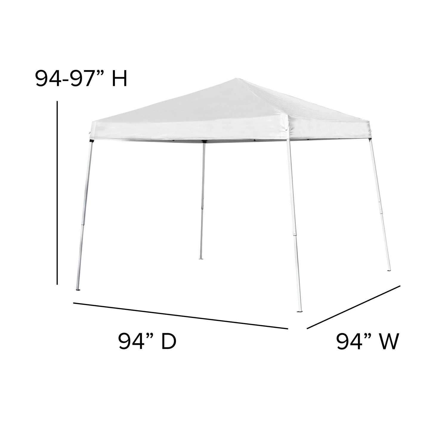 Otis Portable Tailgate/Event Tent Set - 8'x8' White Pop Up Canopy Tent, 6-Foot Bi-Fold Table, Set of 4 White Folding Chairs White