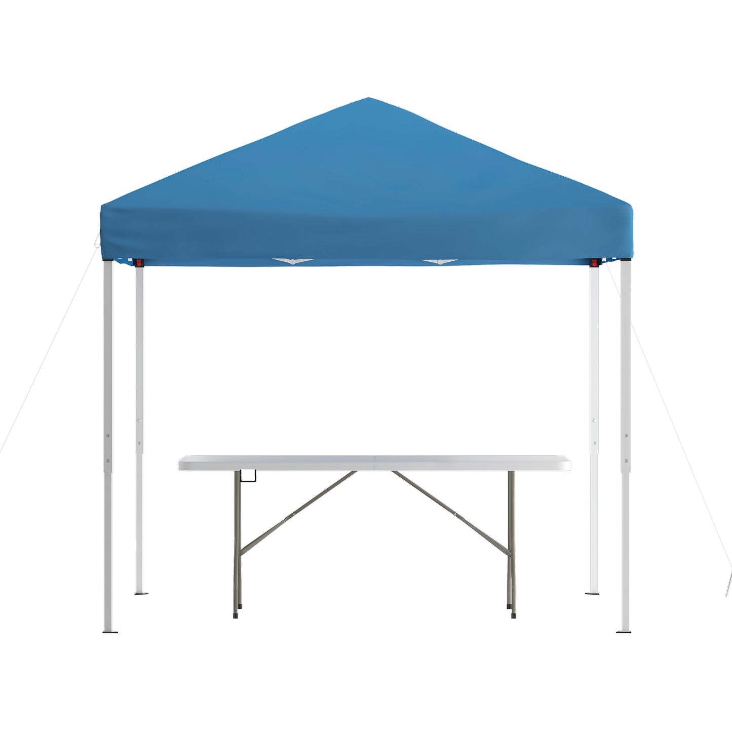 Otis 8'x8' Blue Pop Up Event Canopy Tent with Carry Bag and 6-Foot Bi-Fold Folding Table with Carrying Handle - Tailgate Tent Set Blue