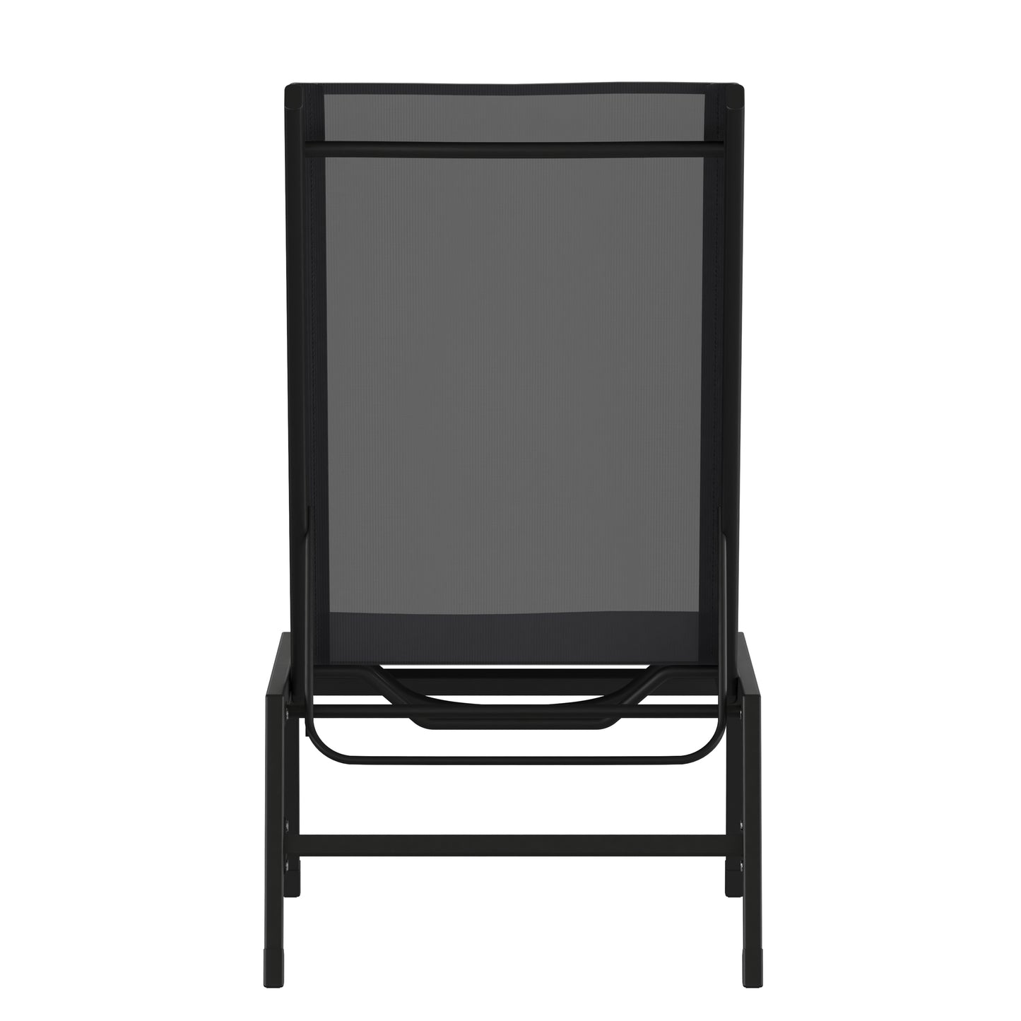 Brazos Adjustable Chaise Lounge Chair, Outdoor Five-Position Recliner, All Weather, Black/Black Black