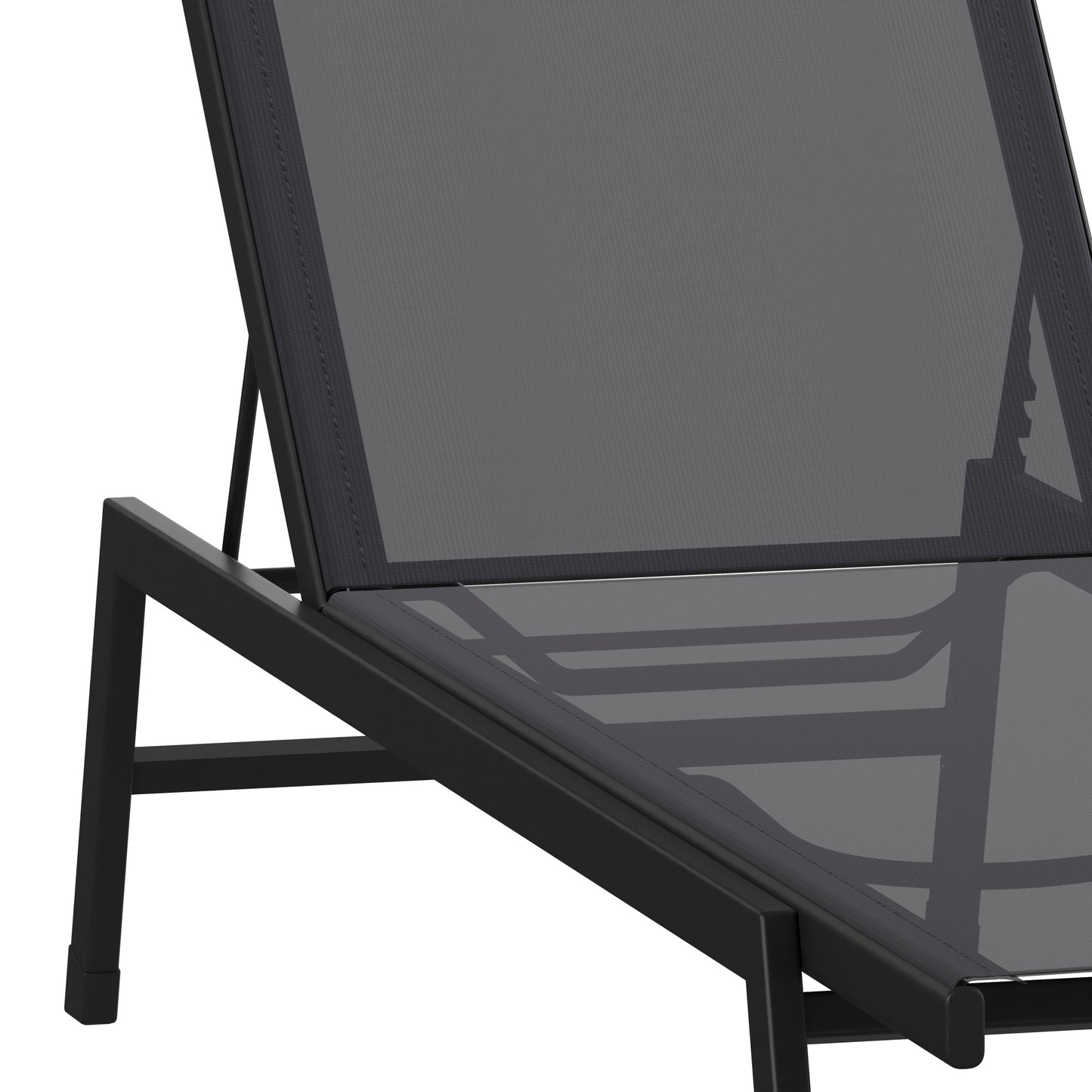 Brazos Adjustable Chaise Lounge Chair, Outdoor Five-Position Recliner, All Weather, Black/Black Black