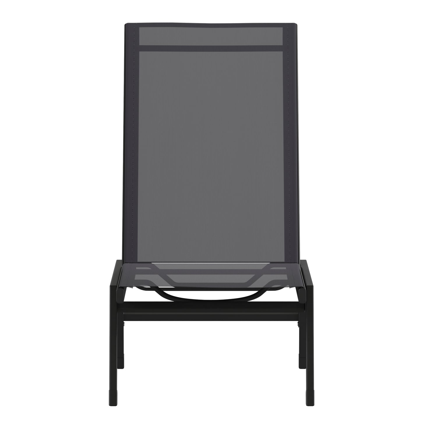 Brazos Adjustable Chaise Lounge Chair, Outdoor Five-Position Recliner, All Weather, Black/Black Black