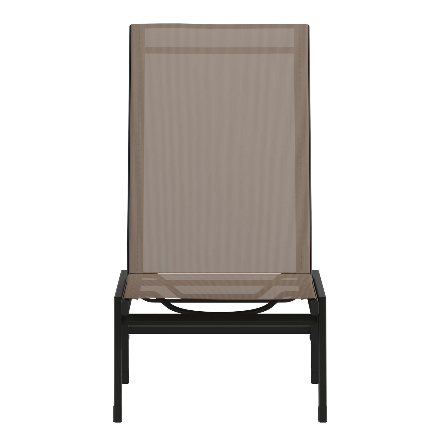 Brazos Adjustable Chaise Lounge Chair, Outdoor Five-Position Recliner, All Weather, Black/Brown Brown JJ-LC326-BLK-BR-GG
