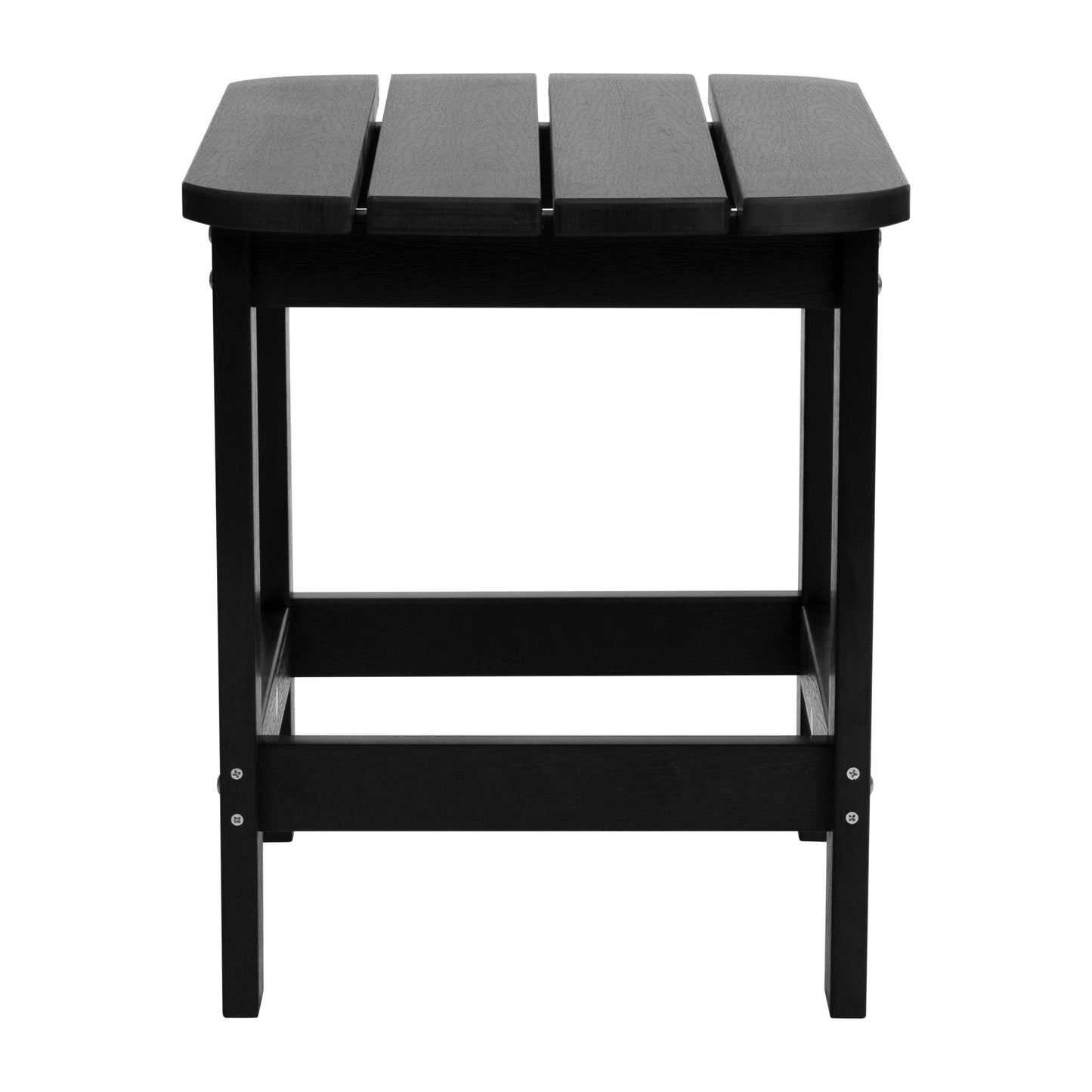 Charlestown All-Weather Poly Resin Wood Commercial Grade Adirondack Side Table in Black Black