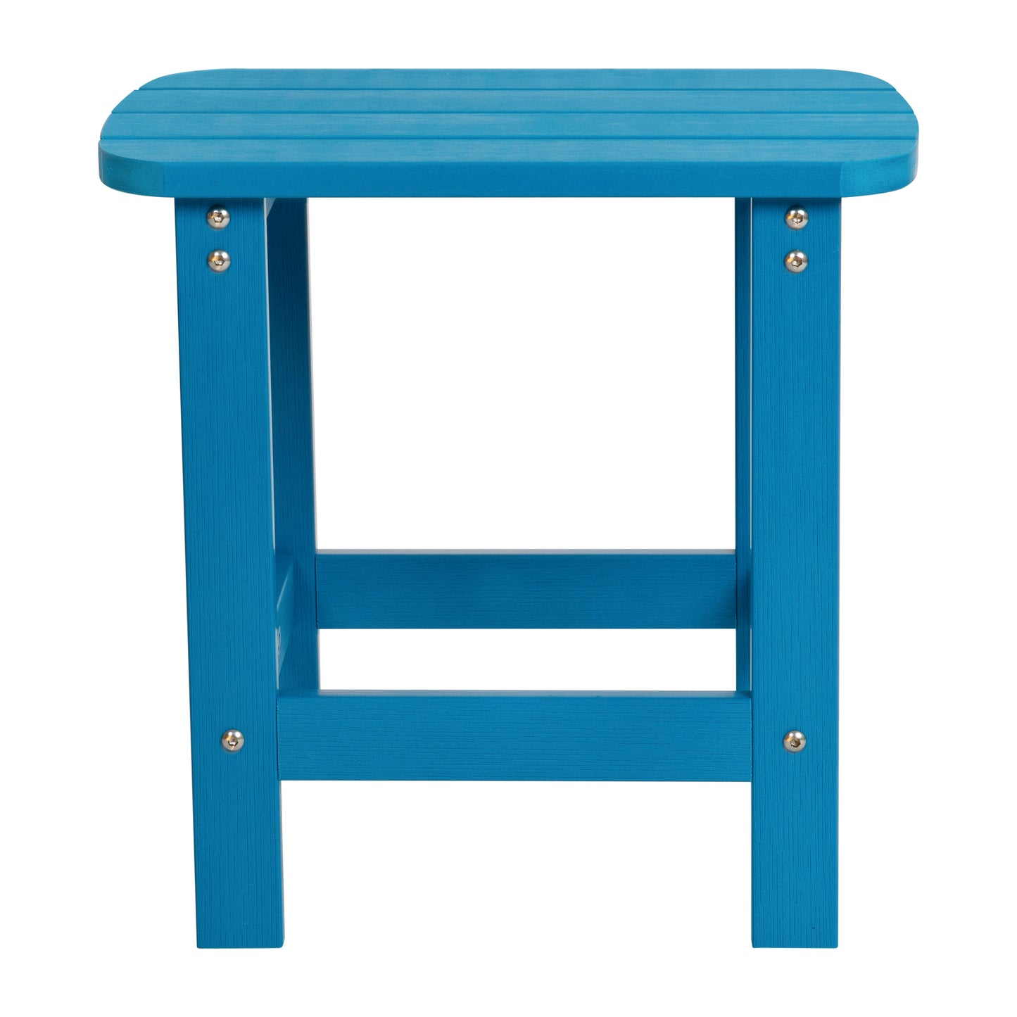 Charlestown All-Weather Poly Resin Wood Commercial Grade Adirondack Side Table in Blue Blue