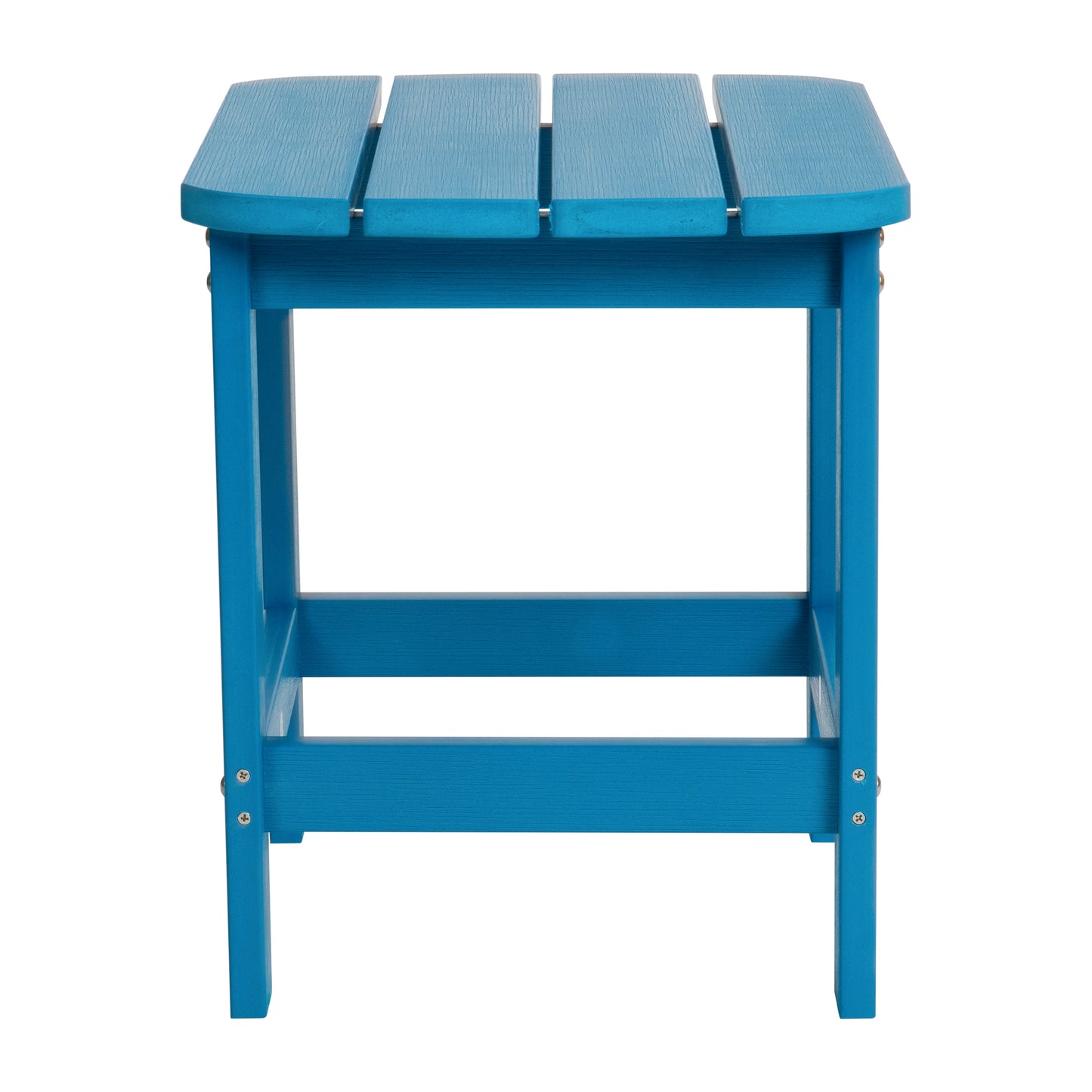 Charlestown All-Weather Poly Resin Wood Commercial Grade Adirondack Side Table in Blue Blue