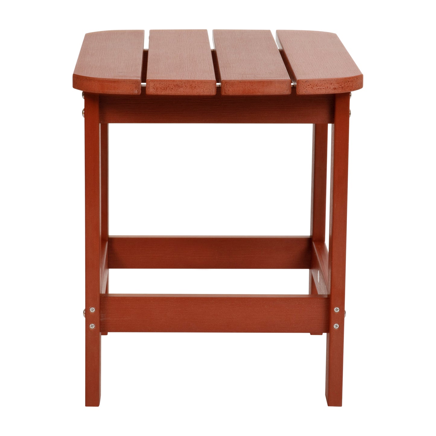 Charlestown All-Weather Poly Resin Wood Commercial Grade Adirondack Side Table in Red Red