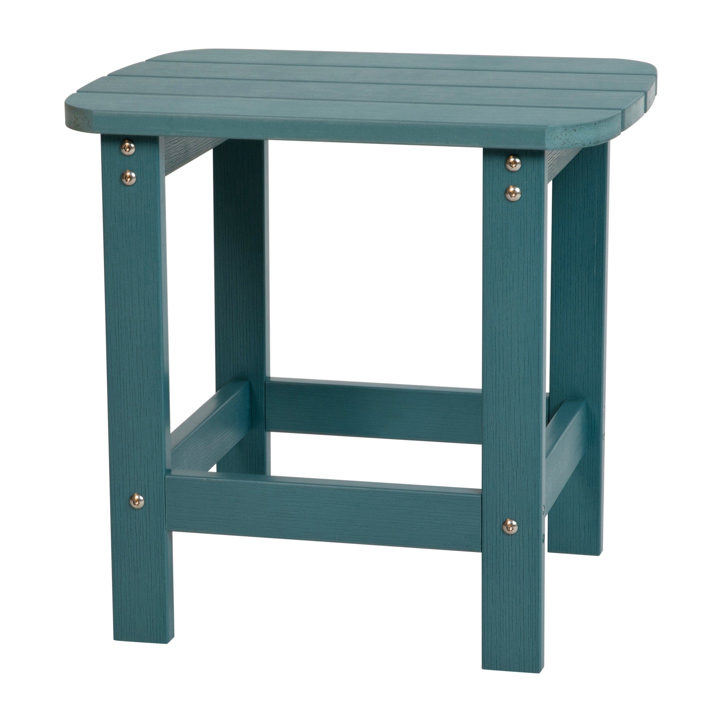 Charlestown All-Weather Poly Resin Wood Commercial Grade Adirondack Side Table in Sea Foam Sea Foam