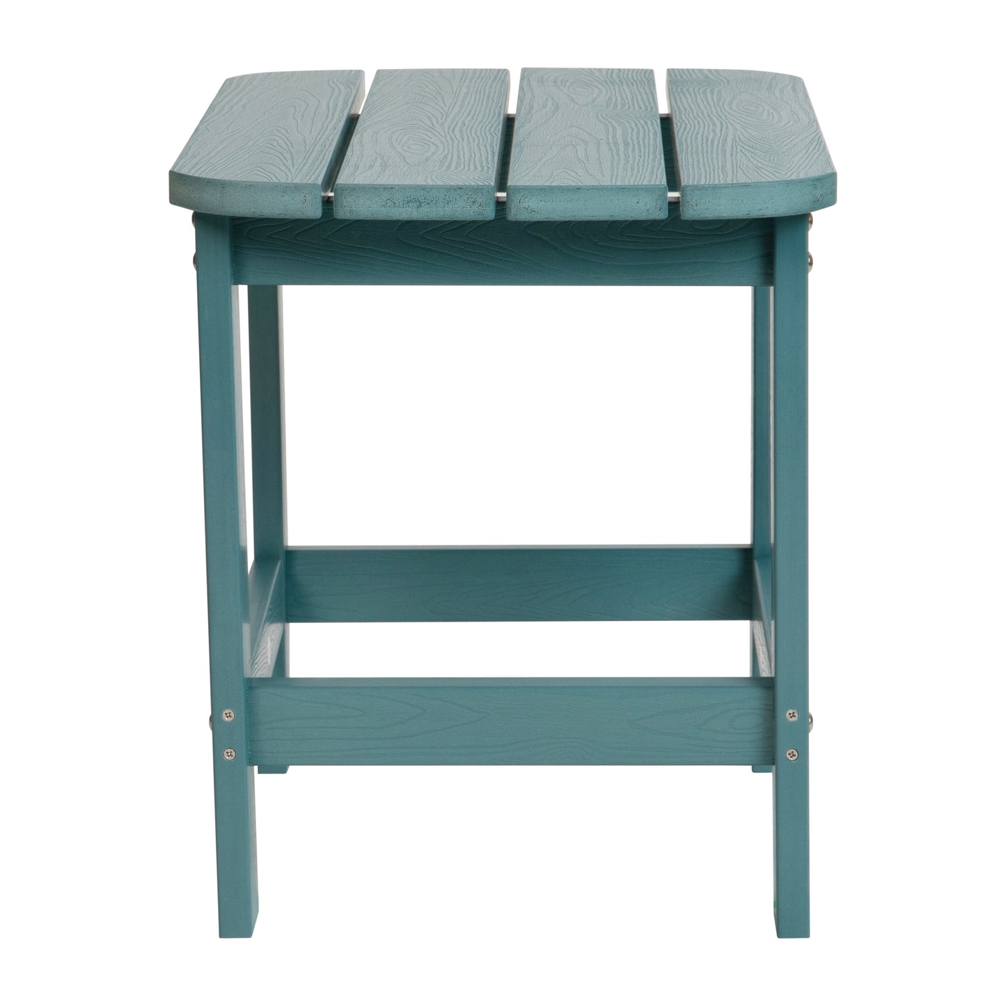 Charlestown All-Weather Poly Resin Wood Commercial Grade Adirondack Side Table in Teal Teal