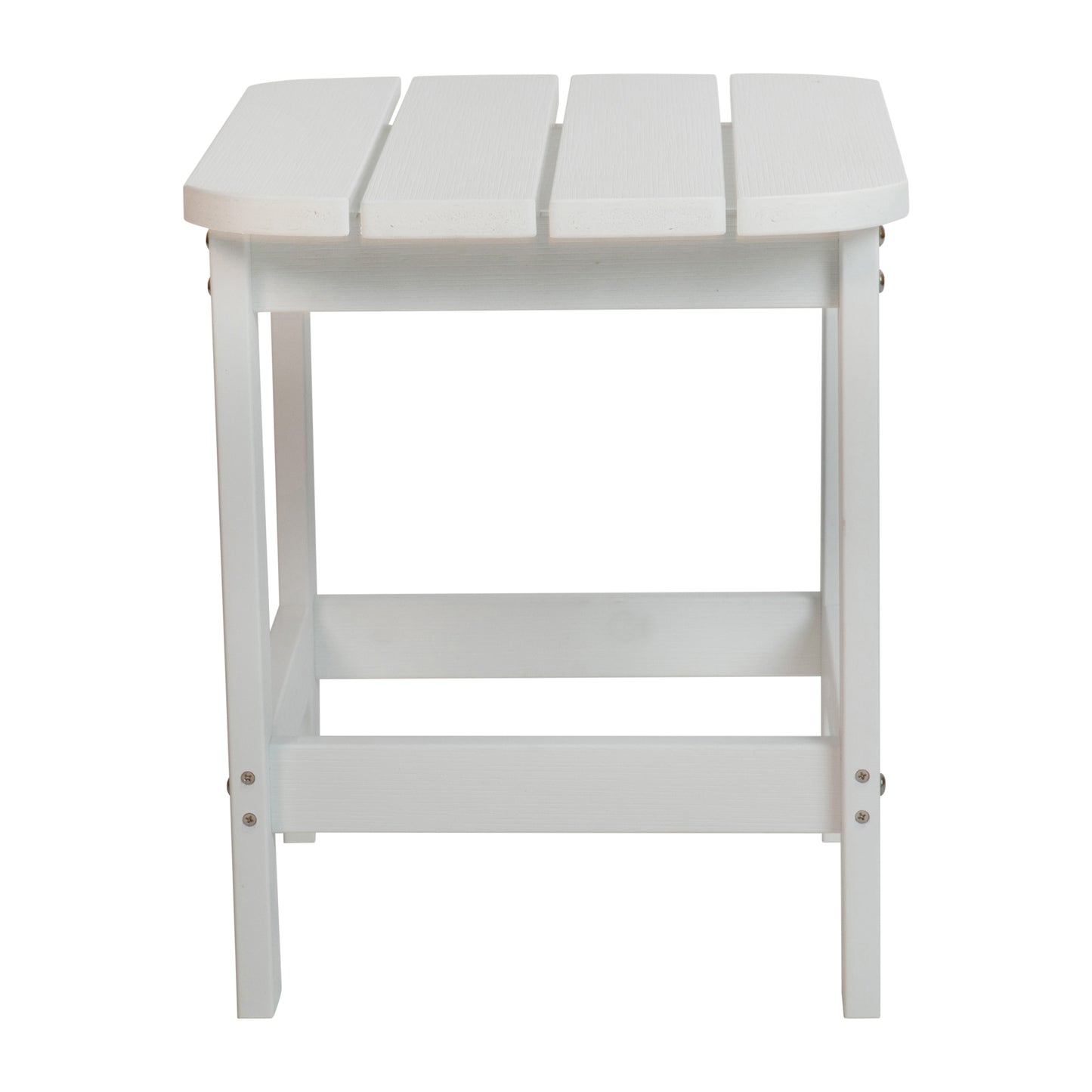Charlestown All-Weather Poly Resin Wood Commercial Grade Adirondack Side Table in White White