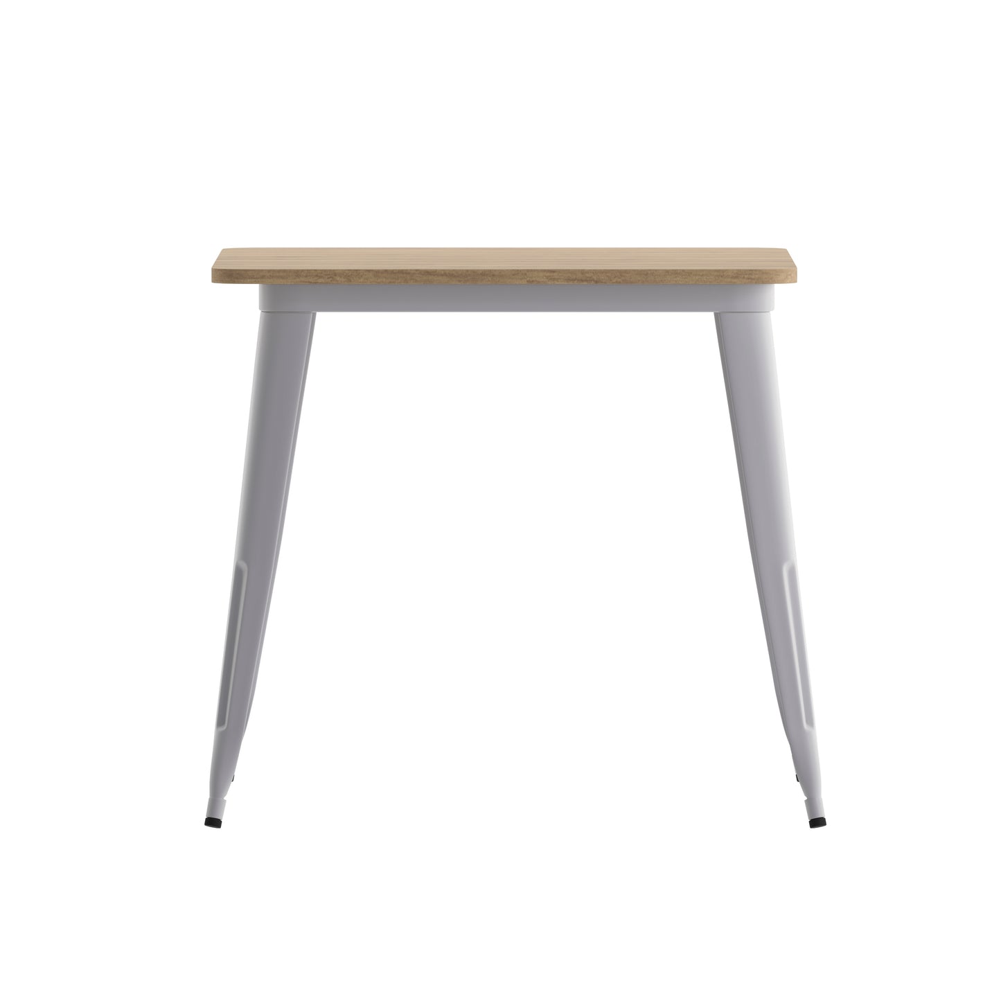 Declan Commercial Grade Indoor/Outdoor Dining Table, 31.5" Square All Weather Brown Poly Resin Top with Silver Steel Base Brown Top/Silver Frame JJ-T14619-80-BRSL-GG