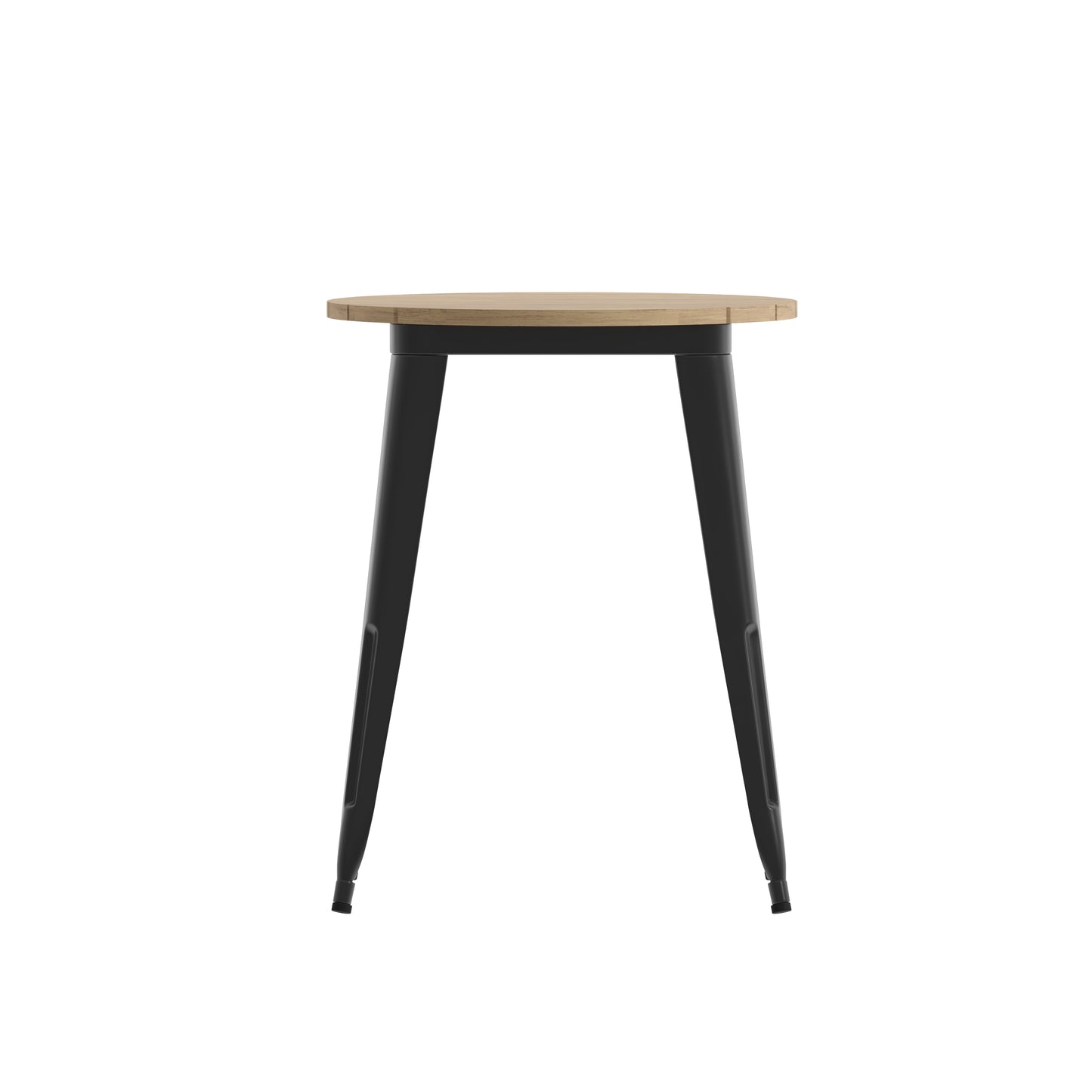 Declan Commercial Grade Indoor/Outdoor Dining Table, 23.75" Round All Weather Brown Poly Resin Top with Black Steel Base Brown Top/Black Frame