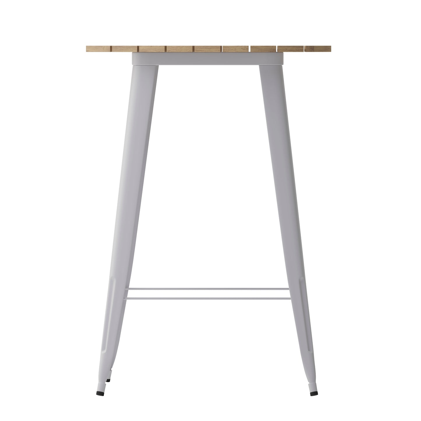 Declan Commercial Indoor/Outdoor Bar Top Table, 30" Round All Weather Brown Poly Resin Top with Silver Steel base Brown Top/Silver Frame