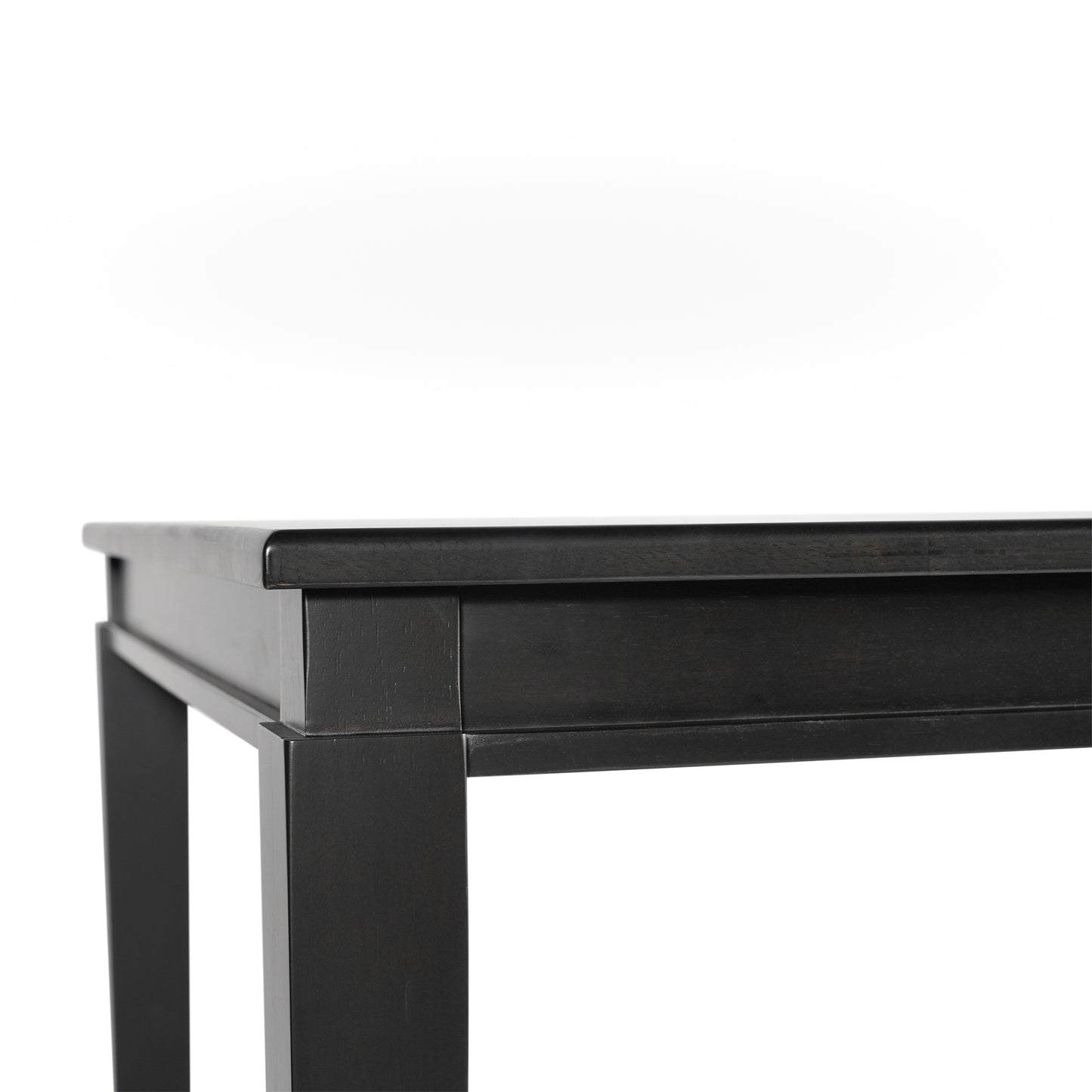 Henry 47" Solid Wood Dining Table, Commercial Grade Heavy Duty Rectangle Wood Table for 4, Black Matte Finish Black Matte
