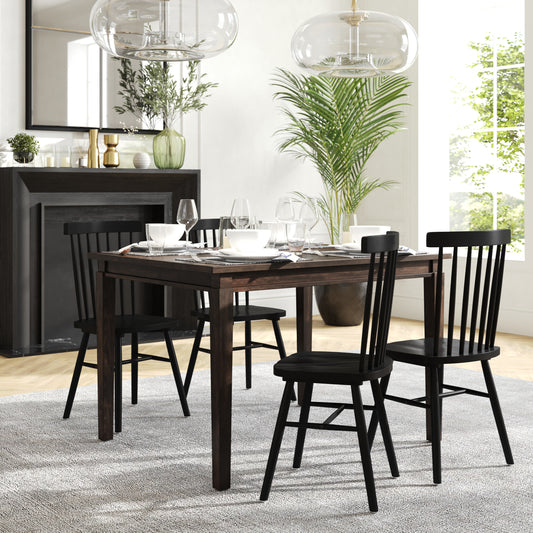 Henry 47" Solid Wood Dining Table, Commercial Grade Heavy Duty Rectangle Wood Table for 4, Wenge Matte Finish Wenge Matte