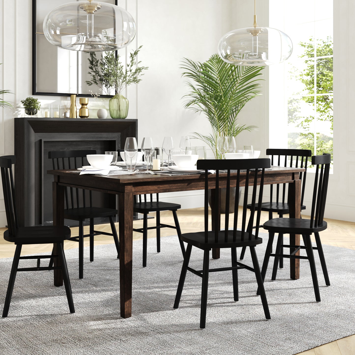 Henry 60" Solid Wood Dining Table, Commercial Grade Heavy Duty Rectangle Wood Table for 6, Wenge Matte Finish Wenge Matte