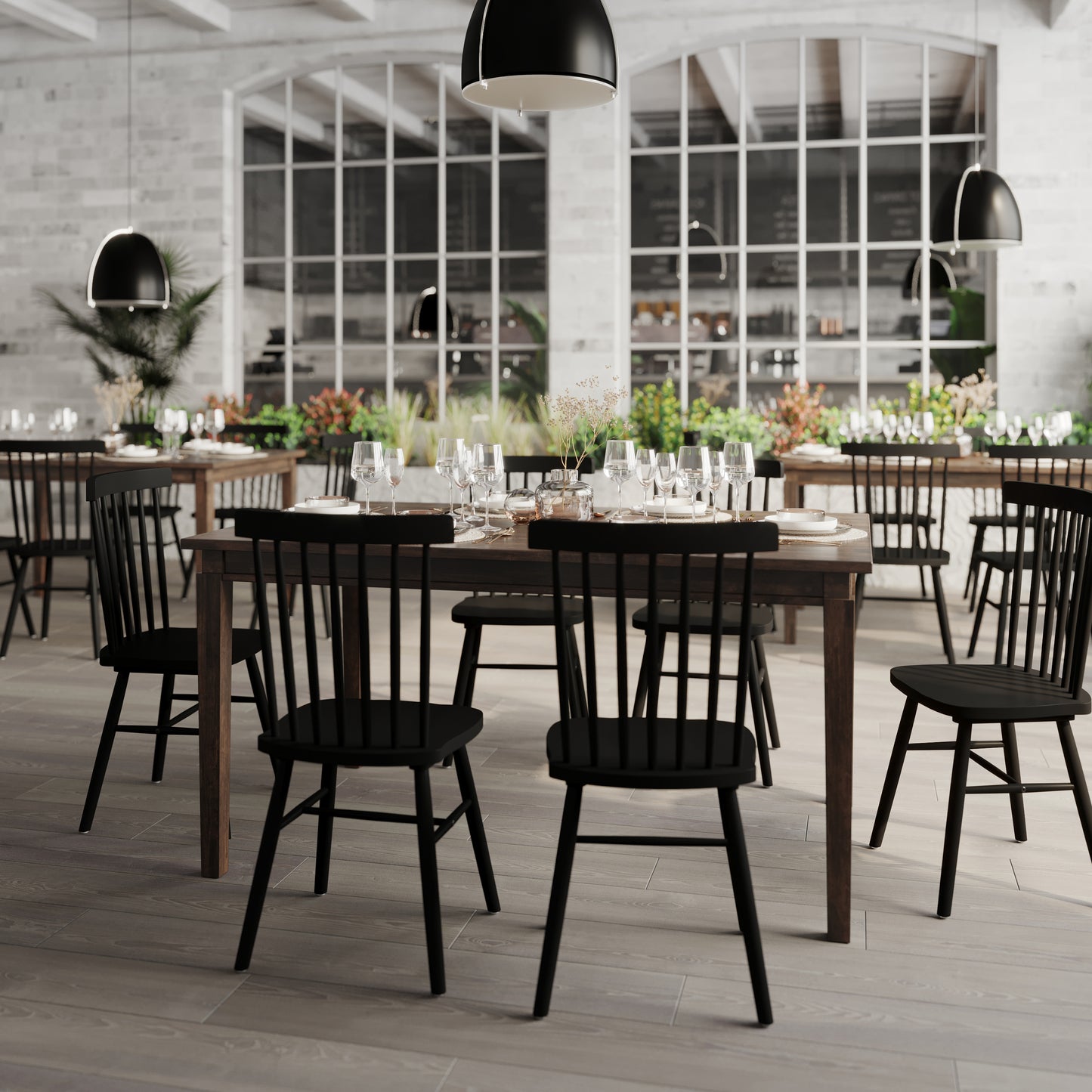 Henry 60" Solid Wood Dining Table, Commercial Grade Heavy Duty Rectangle Wood Table for 6, Wenge Matte Finish Wenge Matte