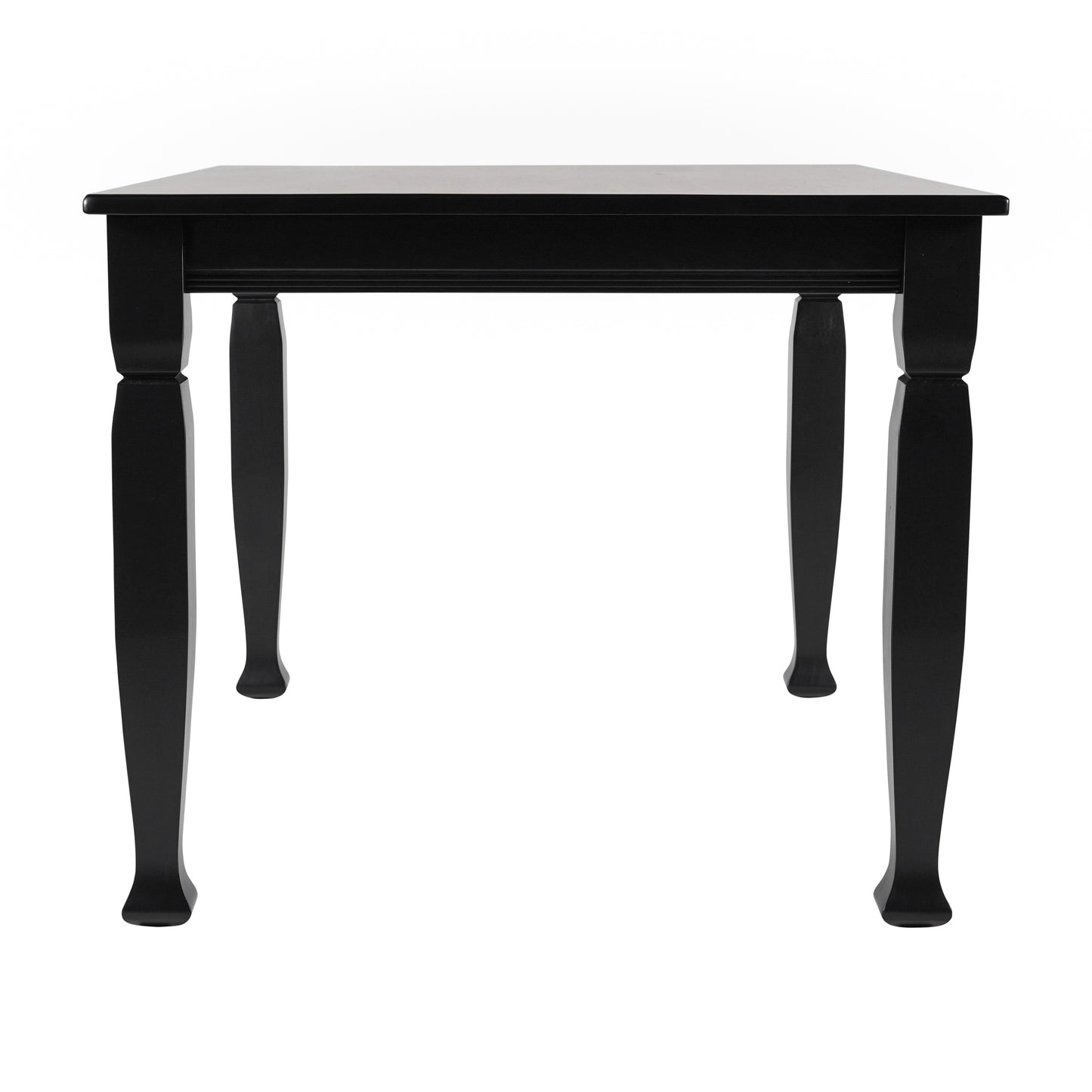 Grace 47" Solid Wood Dining Table with Turned Wooden Legs, Commercial Grade Heavy Duty Rectangle Wood Table for 4, Black Finish Black Matte
