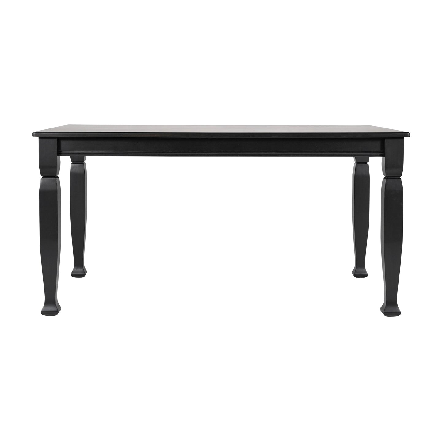 Grace 60" Solid Wood Dining Table with Turned Wooden Legs, Commercial Grade Heavy Duty Rectangle Wood Table for 6, Black Finish Black Matte