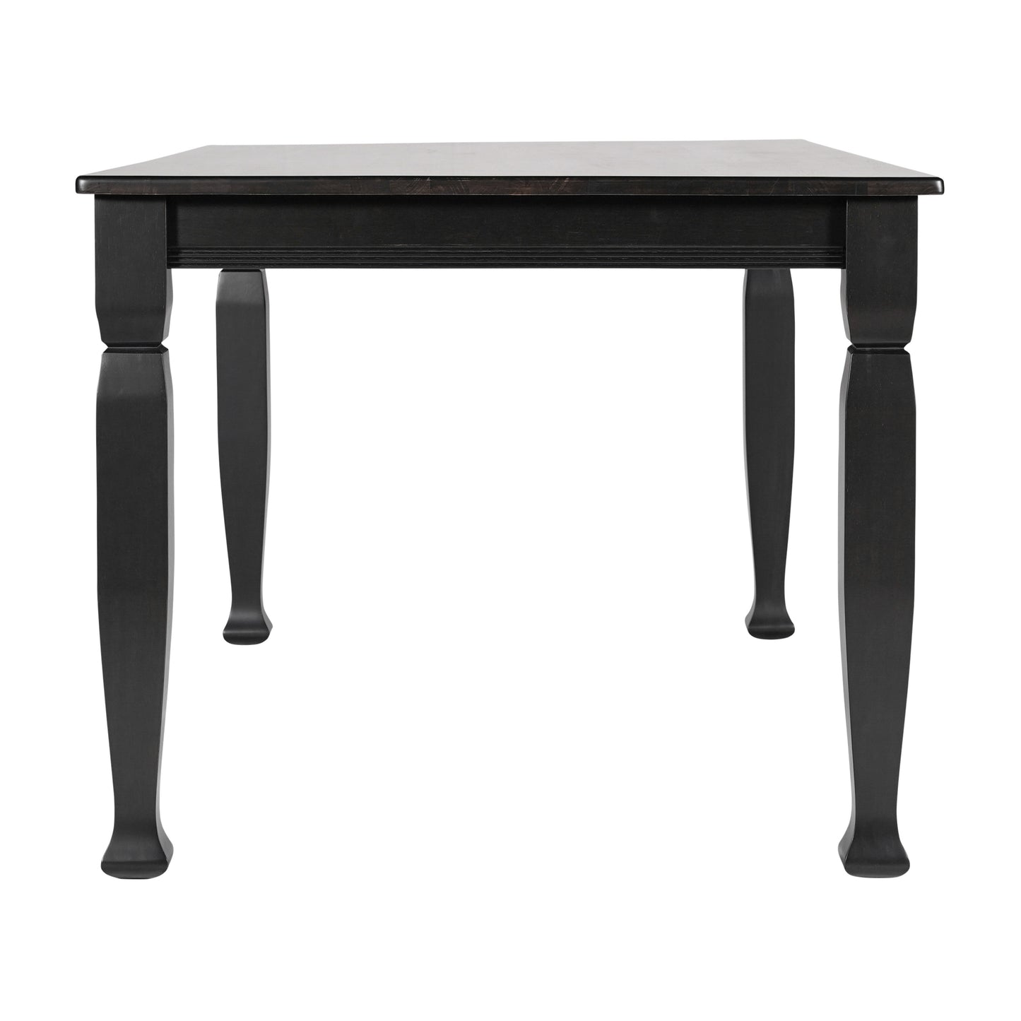 Grace 60" Solid Wood Dining Table with Turned Wooden Legs, Commercial Grade Heavy Duty Rectangle Wood Table for 6, Black Finish Black Matte