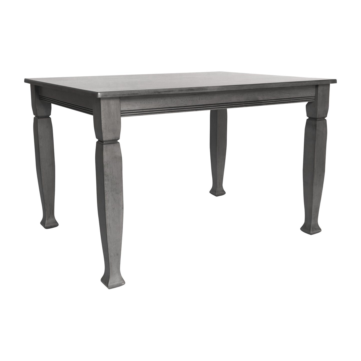 Grace 47" Solid Wood Dining Table with Turned Wooden Legs, Commercial Grade Heavy Duty Rectangle Wood Table for 4, Antique Gray Finish Antique Gray