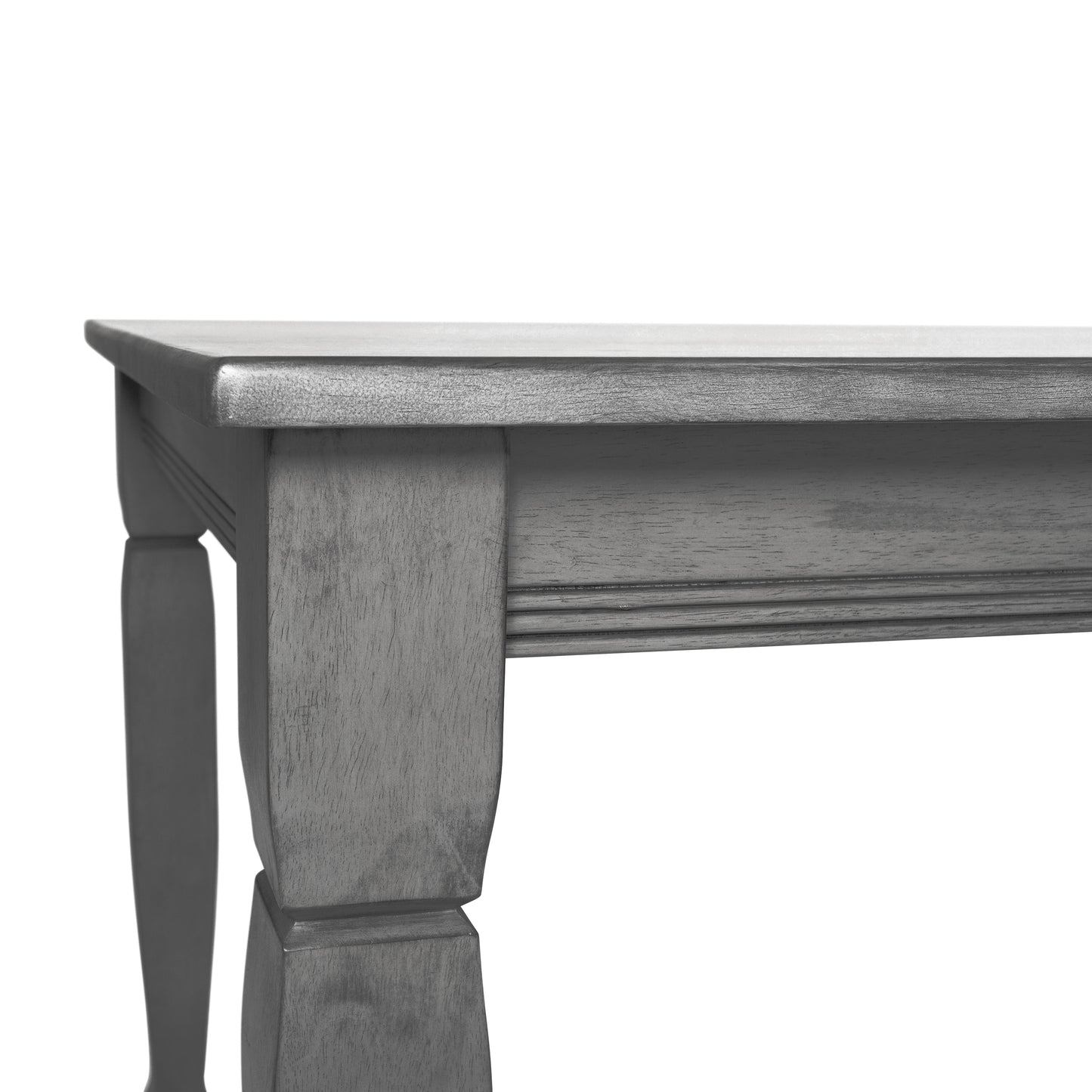 Grace 47" Solid Wood Dining Table with Turned Wooden Legs, Commercial Grade Heavy Duty Rectangle Wood Table for 4, Antique Gray Finish Antique Gray