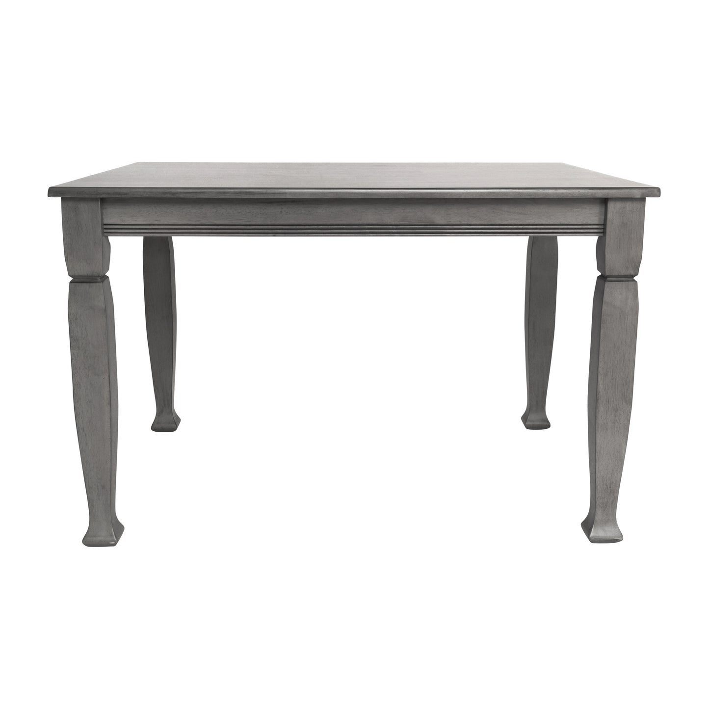 Grace 47" Solid Wood Dining Table with Turned Wooden Legs, Commercial Grade Heavy Duty Rectangle Wood Table for 4, Antique Gray Finish Antique Gray