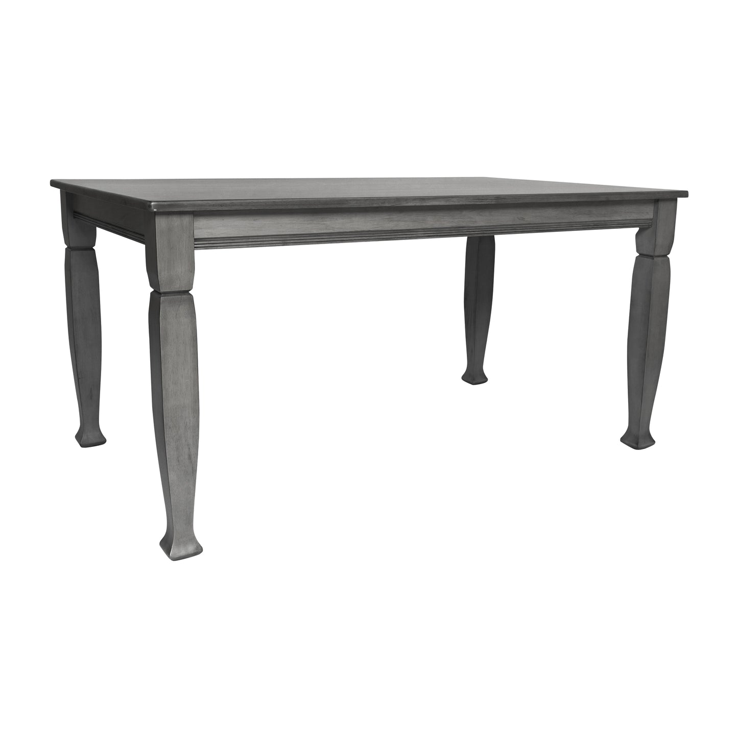 Grace 60" Solid Wood Dining Table with Turned Wooden Legs, Commercial Grade Heavy Duty Rectangle Wood Table for 6, Antique Gray Finish Antique Gray