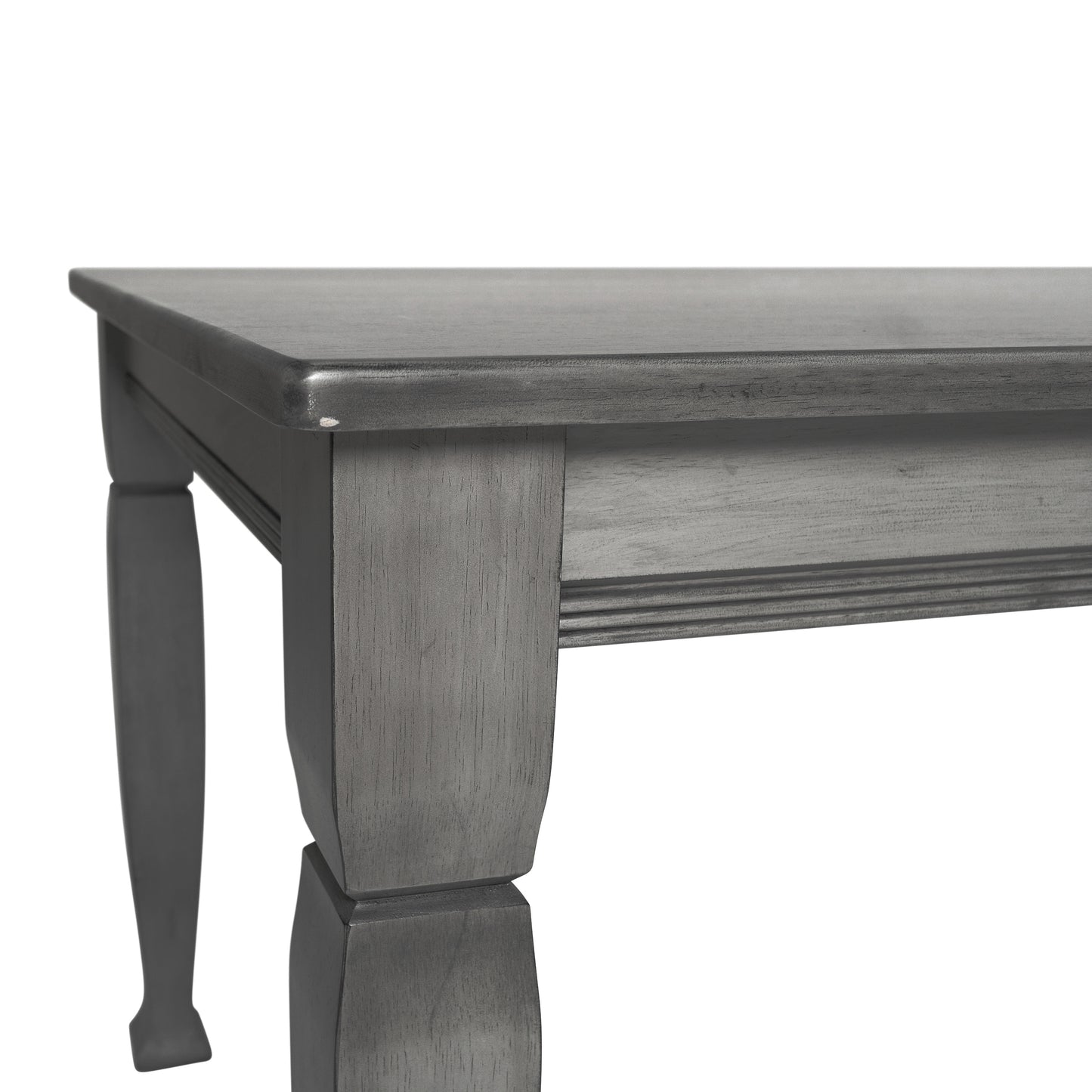 Grace 60" Solid Wood Dining Table with Turned Wooden Legs, Commercial Grade Heavy Duty Rectangle Wood Table for 6, Antique Gray Finish Antique Gray