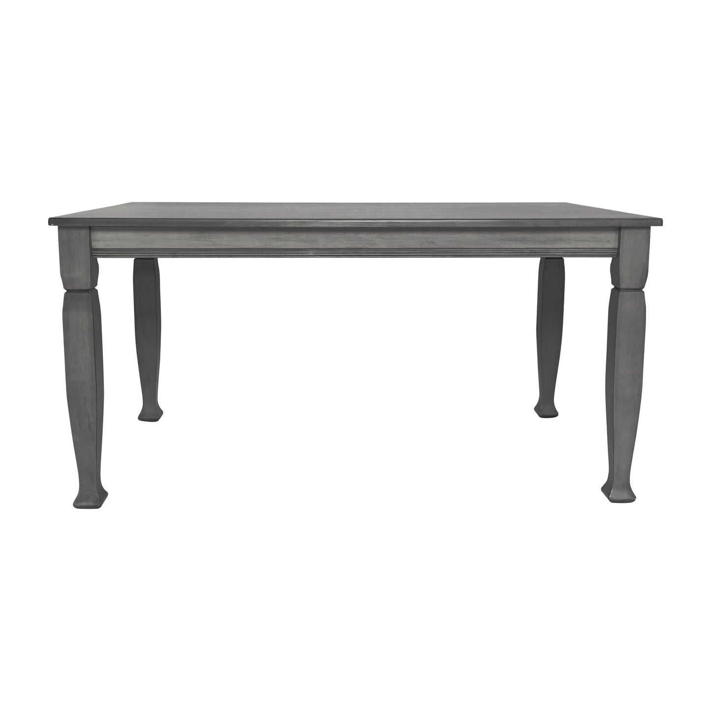 Grace 60" Solid Wood Dining Table with Turned Wooden Legs, Commercial Grade Heavy Duty Rectangle Wood Table for 6, Antique Gray Finish Antique Gray