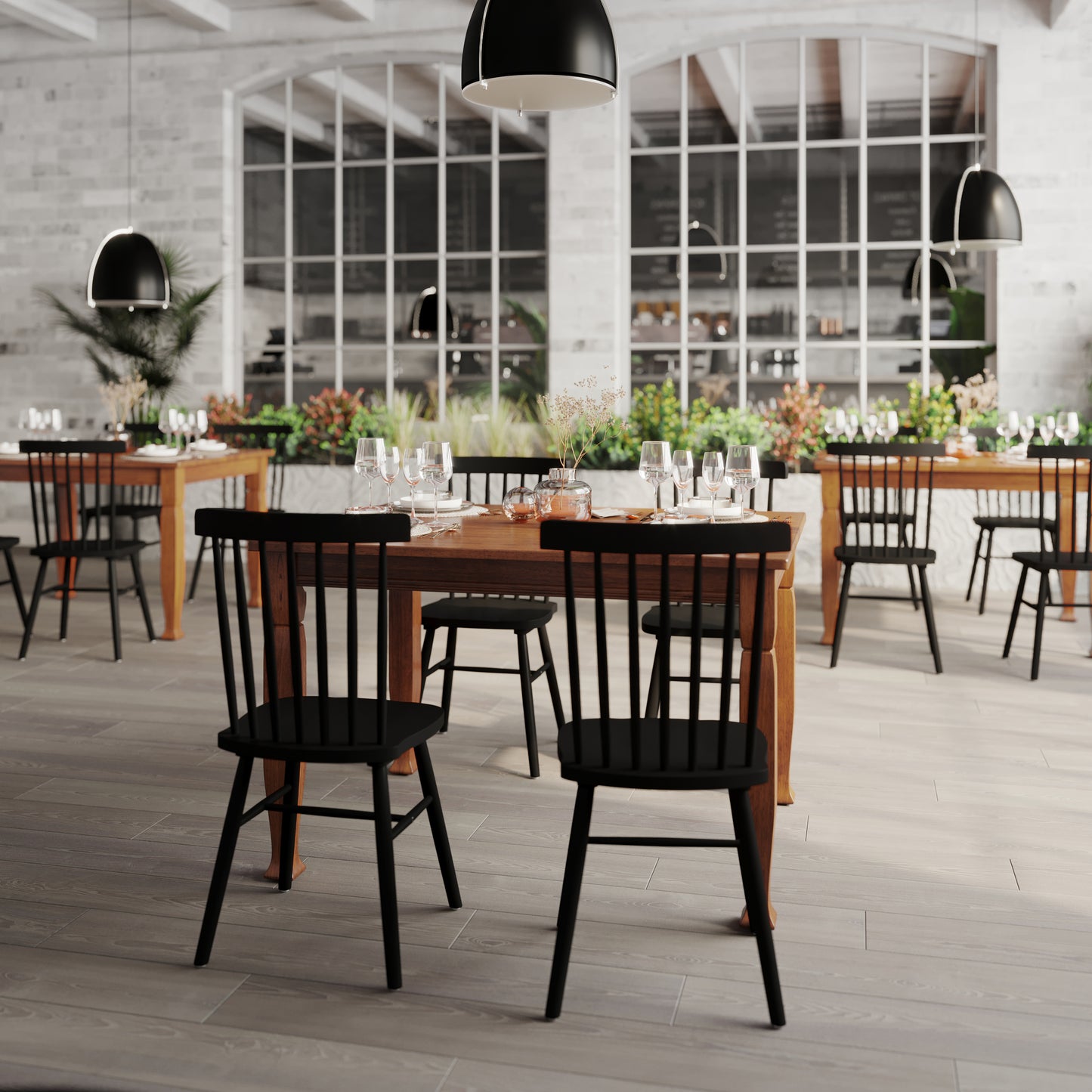 Grace 47" Solid Wood Dining Table with Turned Wooden Legs, Commercial Grade Heavy Duty Rectangle Wood Table for 4, Walnut Matte Finish Walnut Matte
